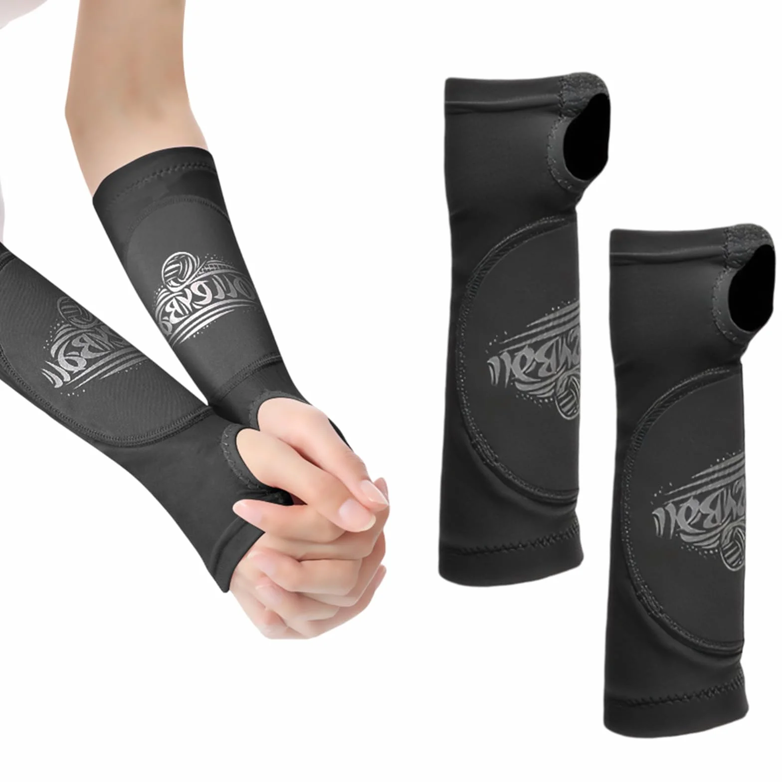 Manguitos Voleibol Niña Mujer Mangas Voleibol Accesorios Entrenamiento con Soporte Muñeca Ajustado Protector Antebrazo