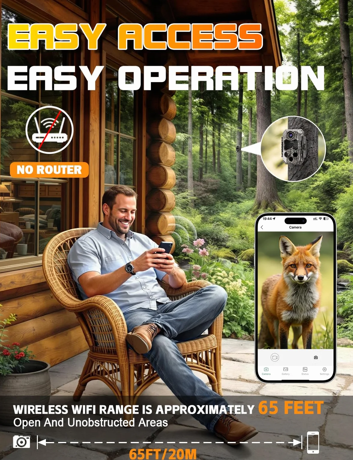 Cámara de Caza 84MP 4K WiFi IP66 Impermeable con 0.1s Velocidad de Disparo y 130° Gran Angular