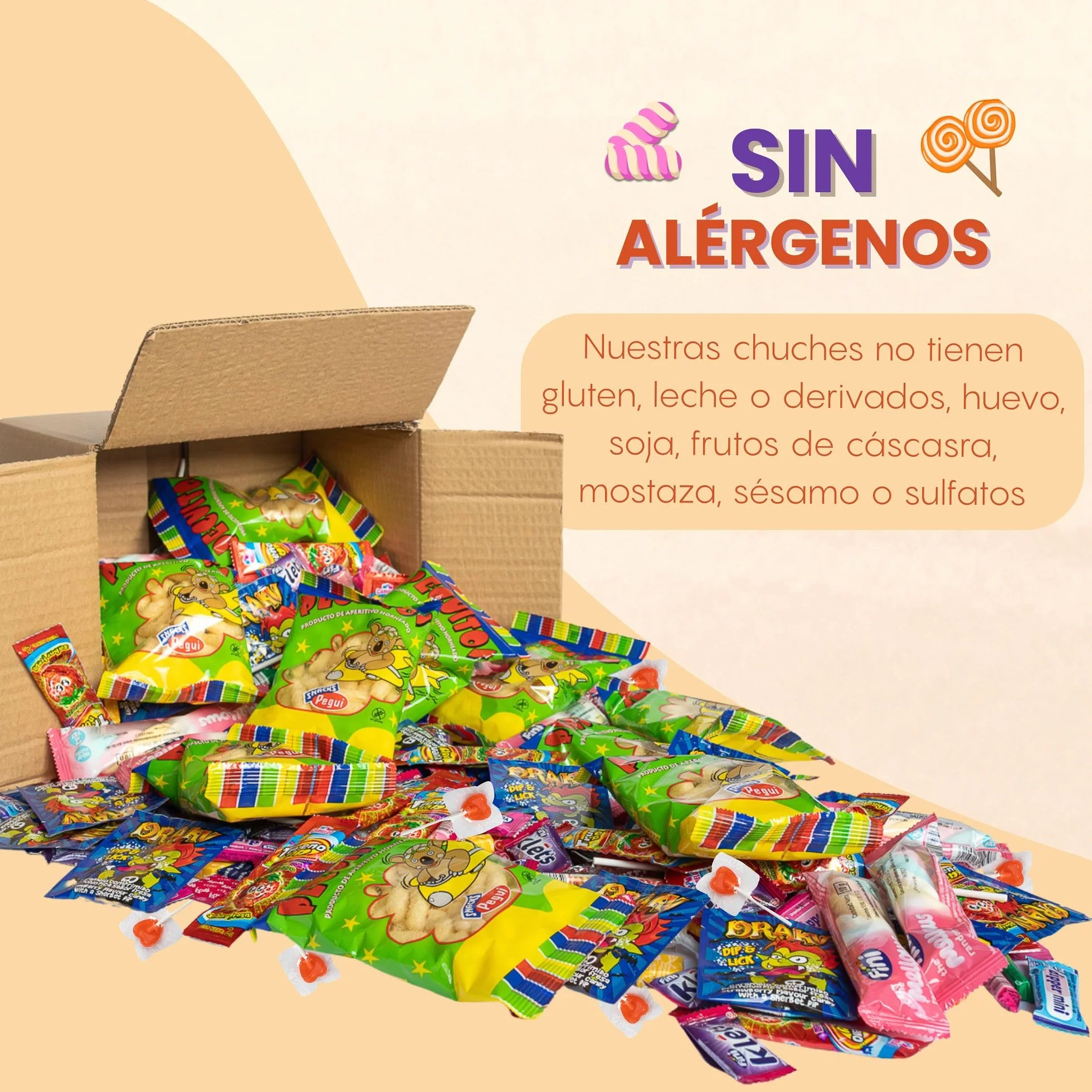 Mega Pack 200 Chuches y Golosinas Golominas Gusanitos | Caramelos Surtidos Envuelto Individualmente | Ideal para Cumpleaños, Piñatas, Fiestas Infantiles y Navidad | Hasta 20 Bolsas