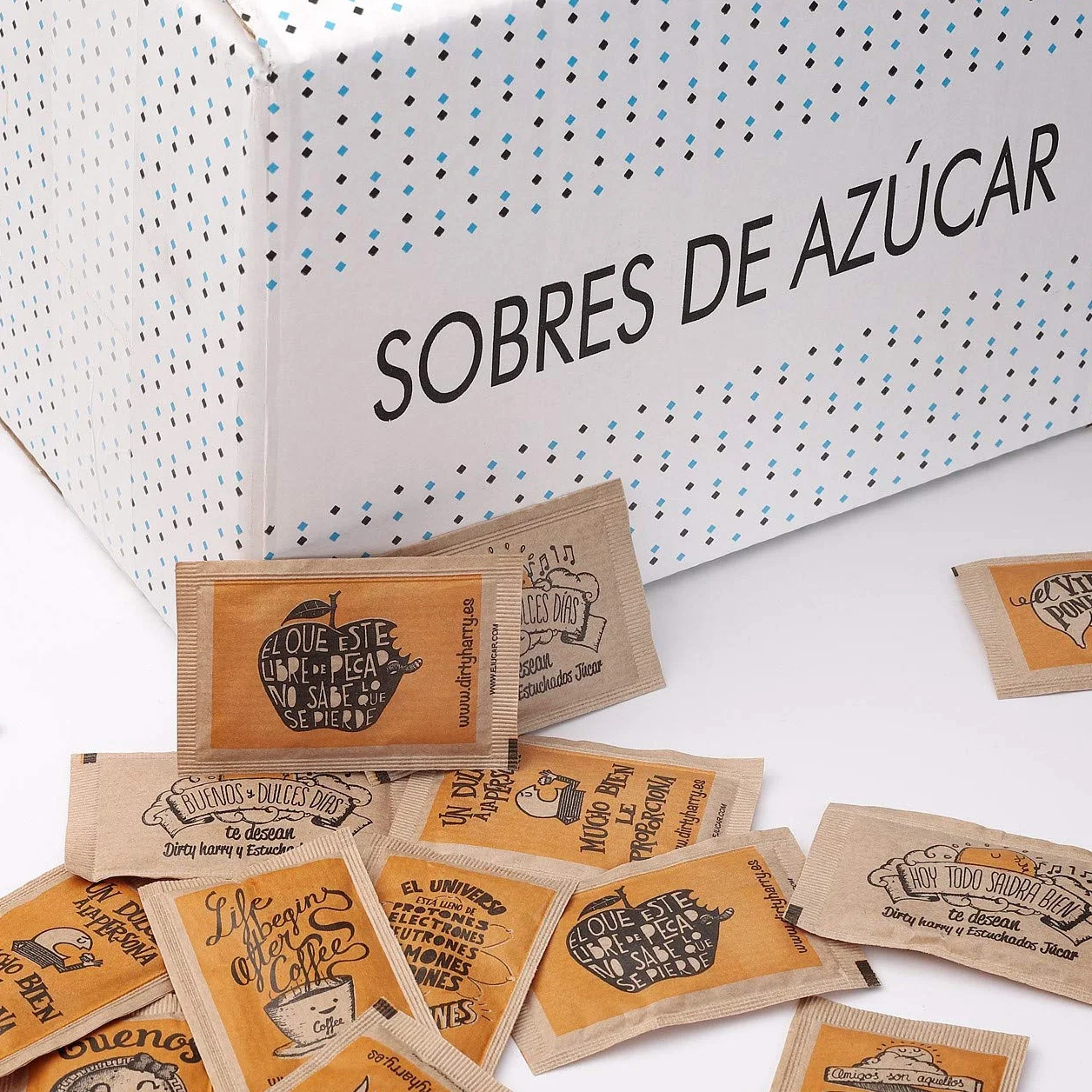 Sobres de azúcar moreno de Dirty Harry (1000 unidades de 6 gramos)