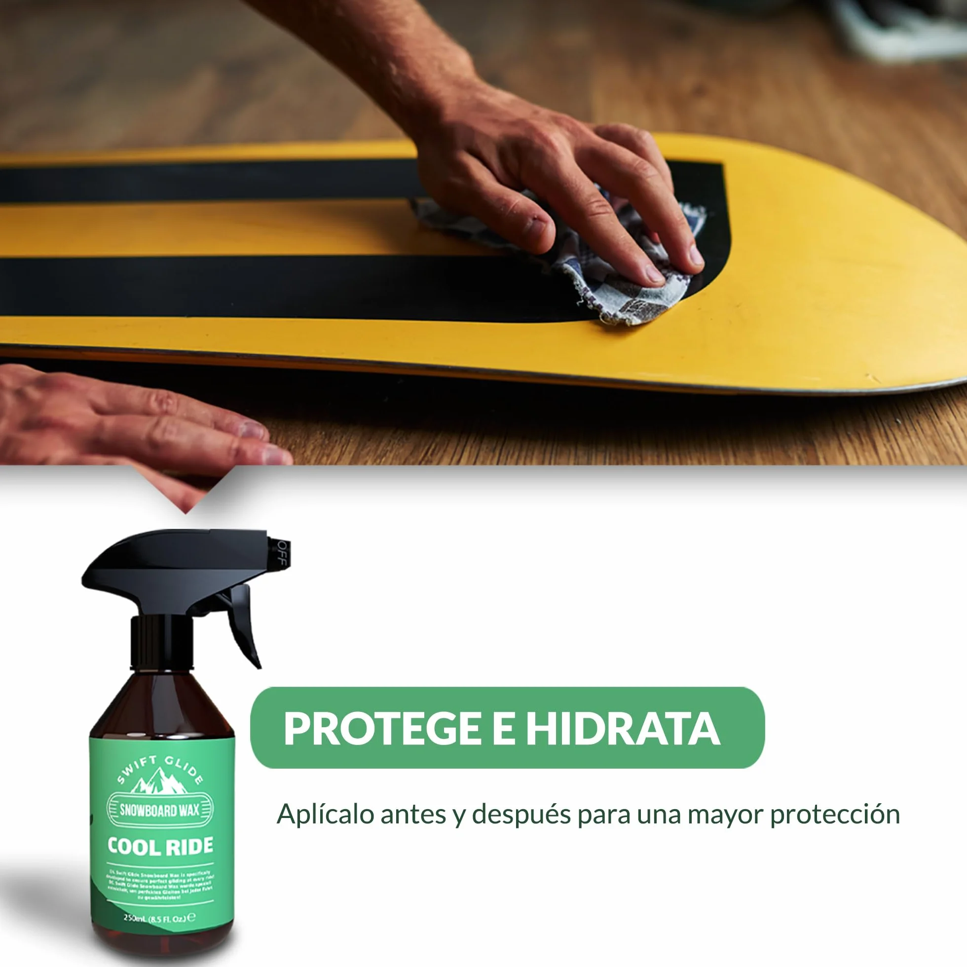 Cera para Esquí y Snowboard en Spray 250ml - Fácil Aplicación - No Mancha