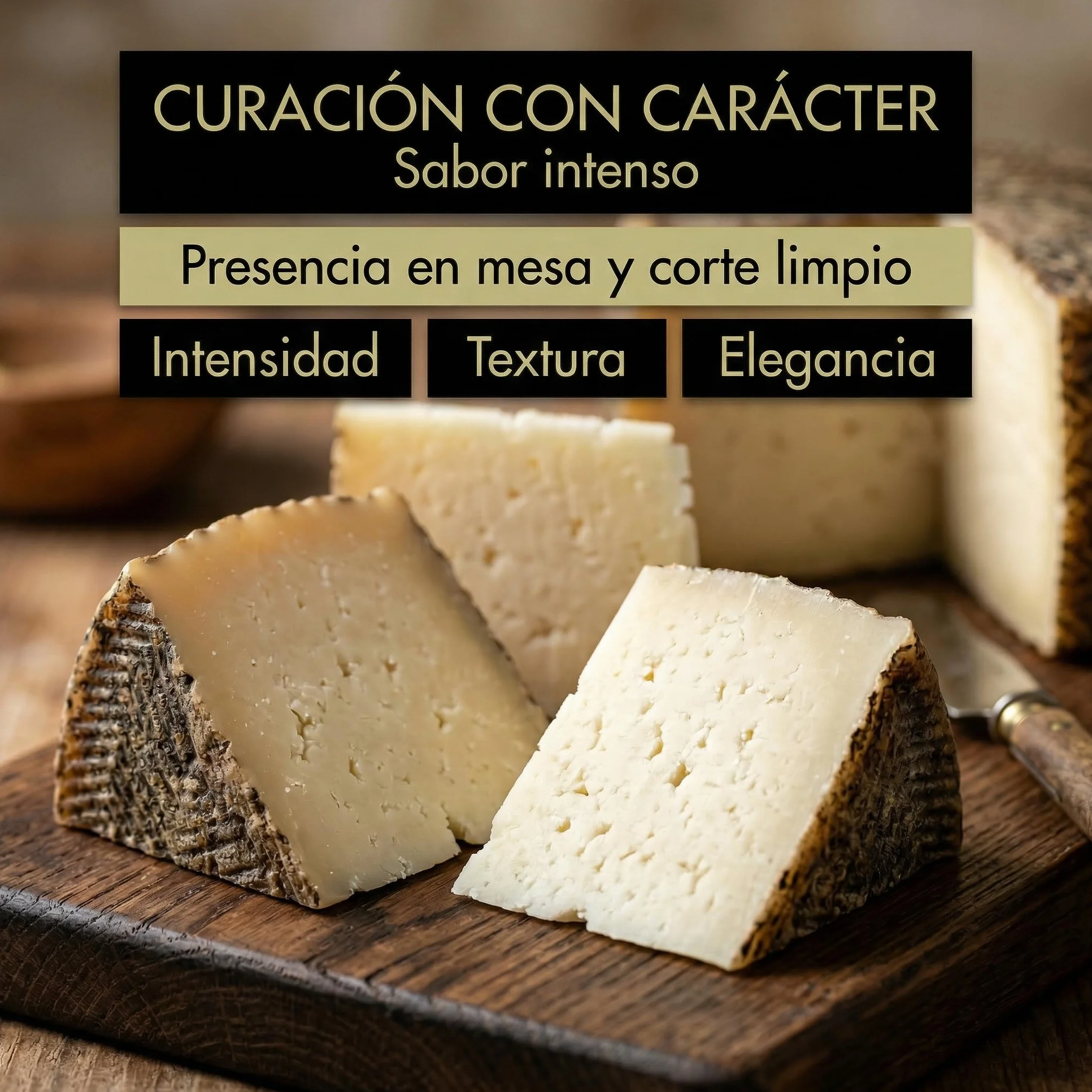 SABE A SABAS Queso Curado Mezcla Manchego Picantito 1,5 Kg Leche Cruda Vaca Cabra Oveja Media Pieza Gourmet