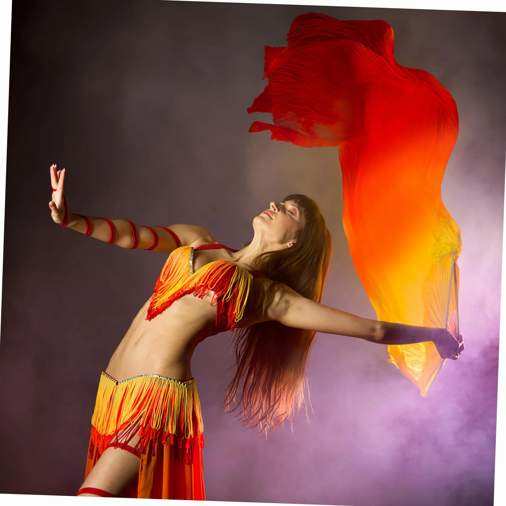 Abanico Plegable de Seda para Danza del Vientre