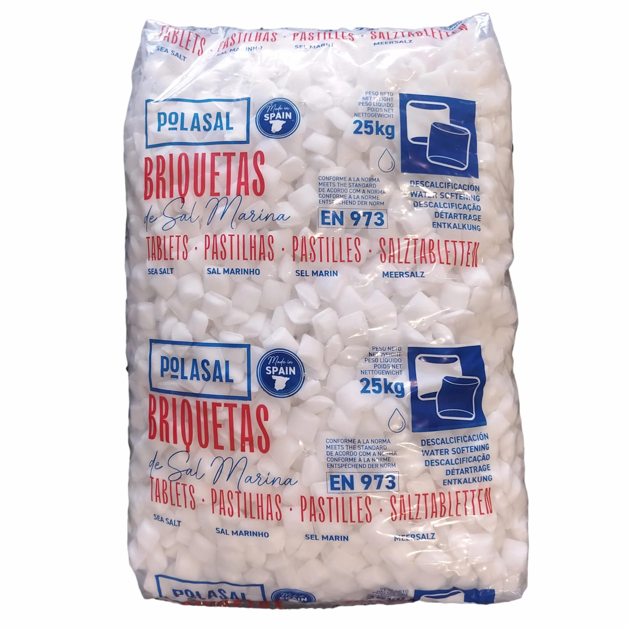 Sal natural en pastillas para descalcificador - Saco de 25 kg
