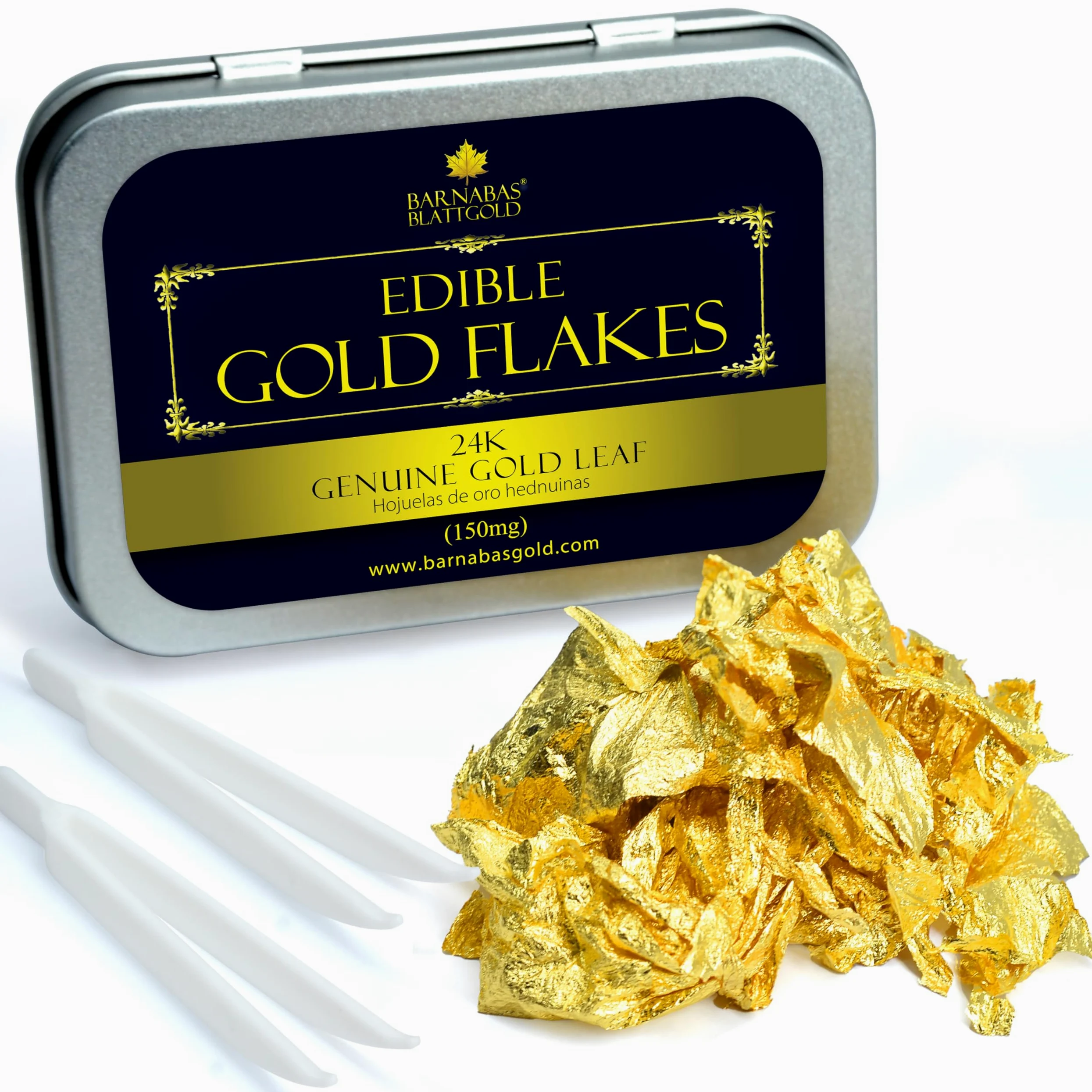 Comestible 23.75 K auténtica dorado hojas (Flake) (150MG/tarro)
