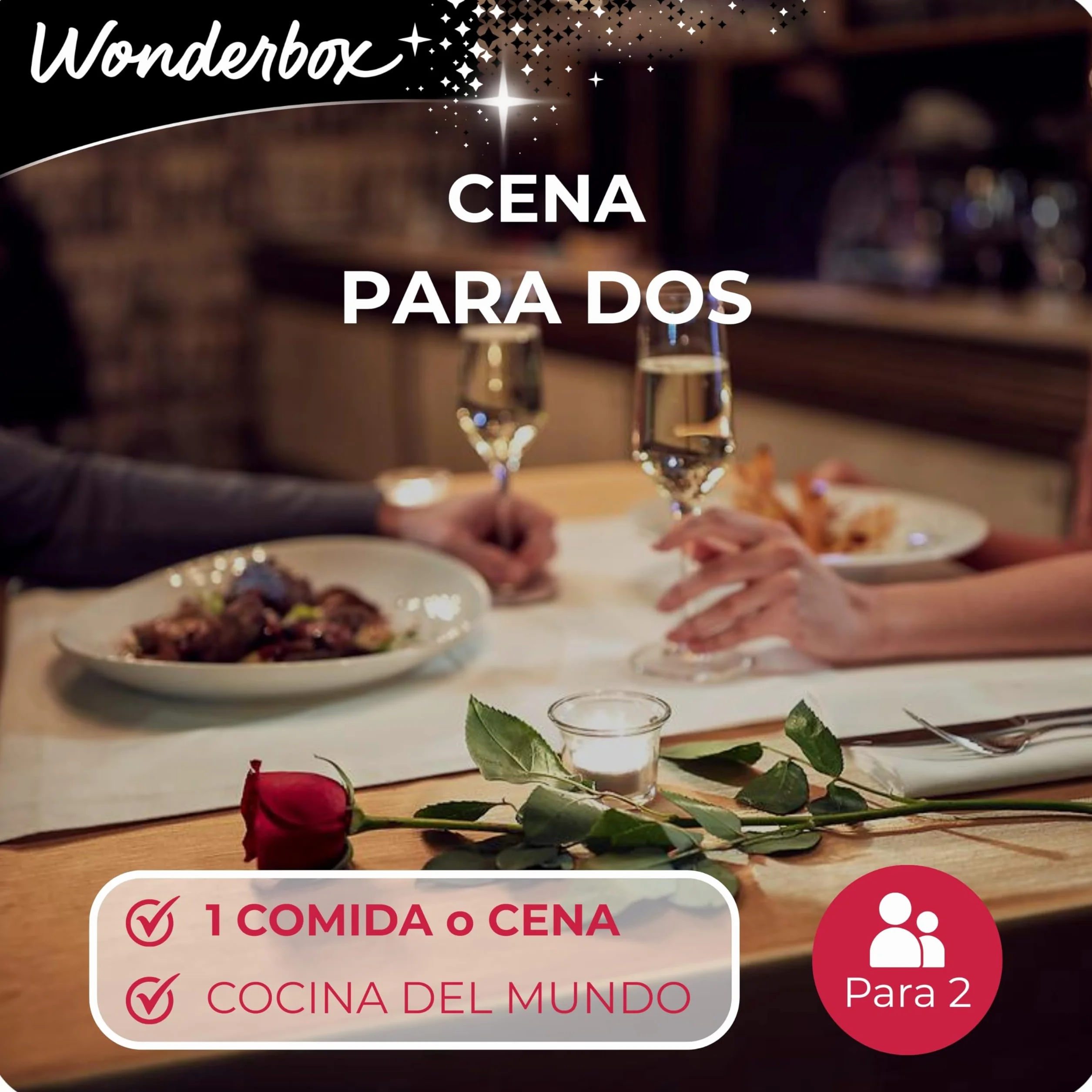 WONDERBOX Regalo Cena para Dos 1100 Restaurantes Seleccionados