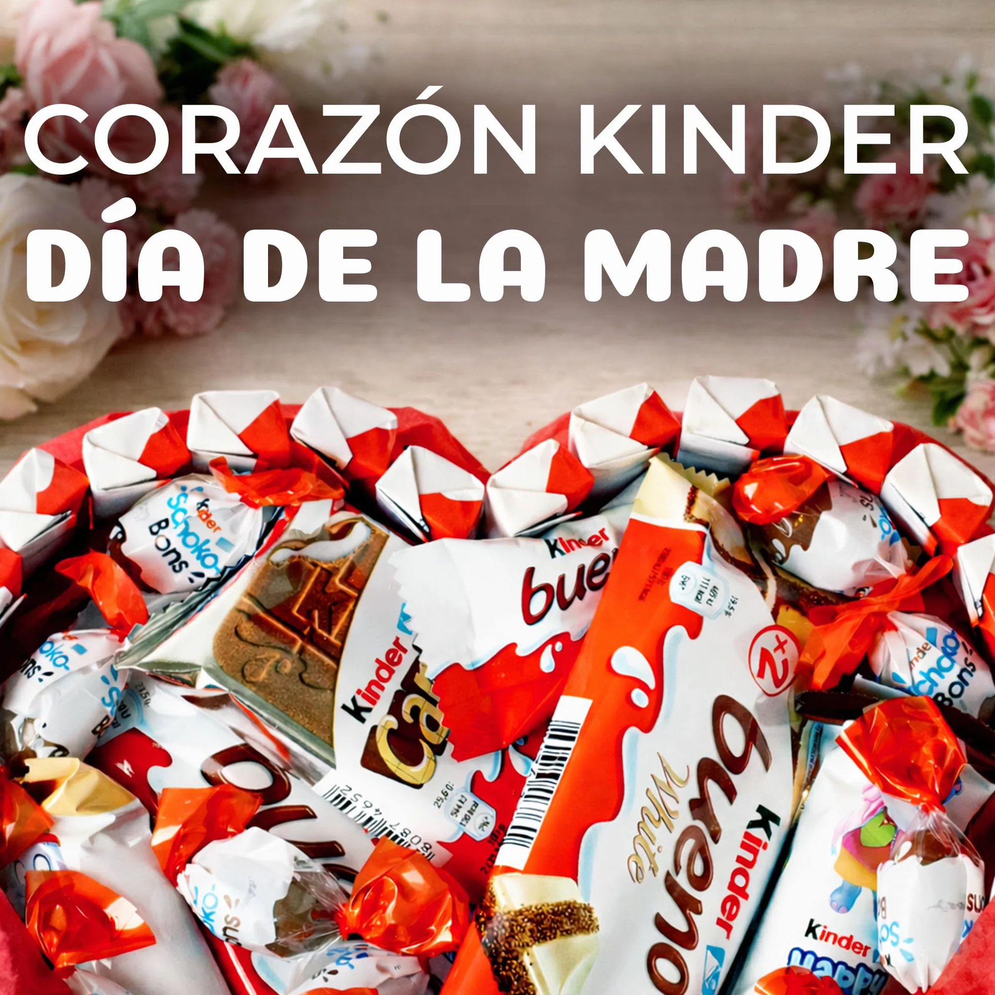 Onza Regalo Cesta día de la madre Chocolates Kinder Bueno pack Bombones Chocobons Happy Hippo Cards