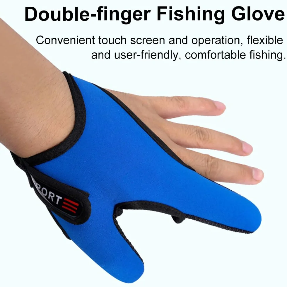 TopHomer 2 guantes de pesca antideslizantes de neopreno protector de dedos para deportes al aire libre control de línea