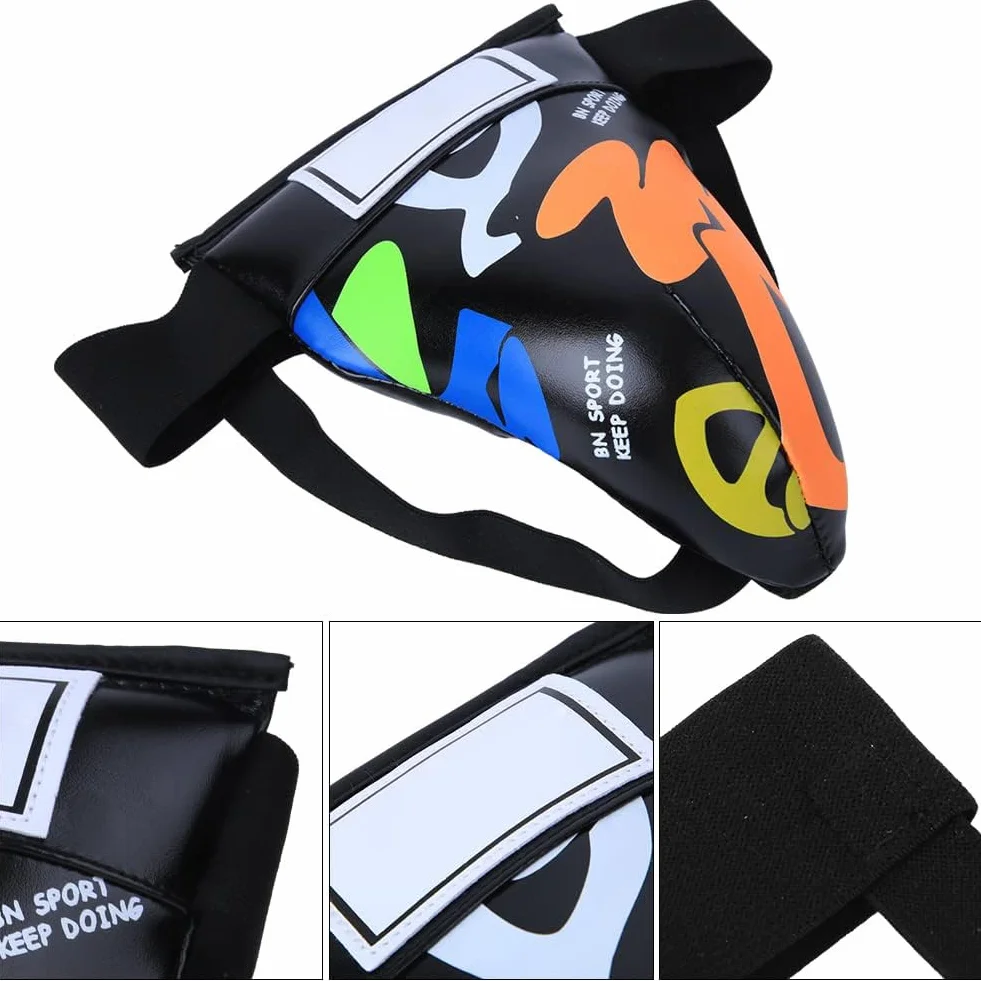 Alomejor Niños Jockstrap Groin Guard Youth Boys Abdo Groin Cup Protector Boxeo Equipo Protección Abdominal Negro