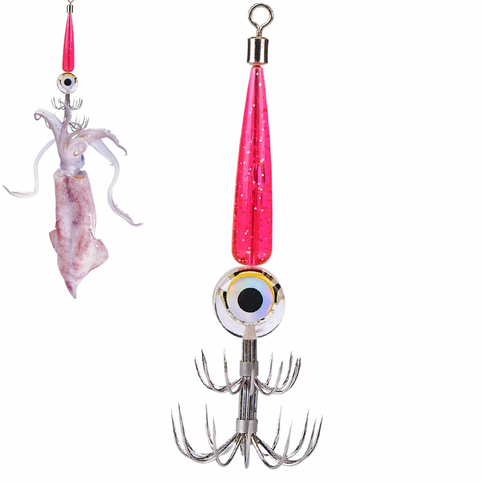 Camarones Luminosos Calamar Jig Señuelos De Pesca En El Mar con Luz LED Impermeable