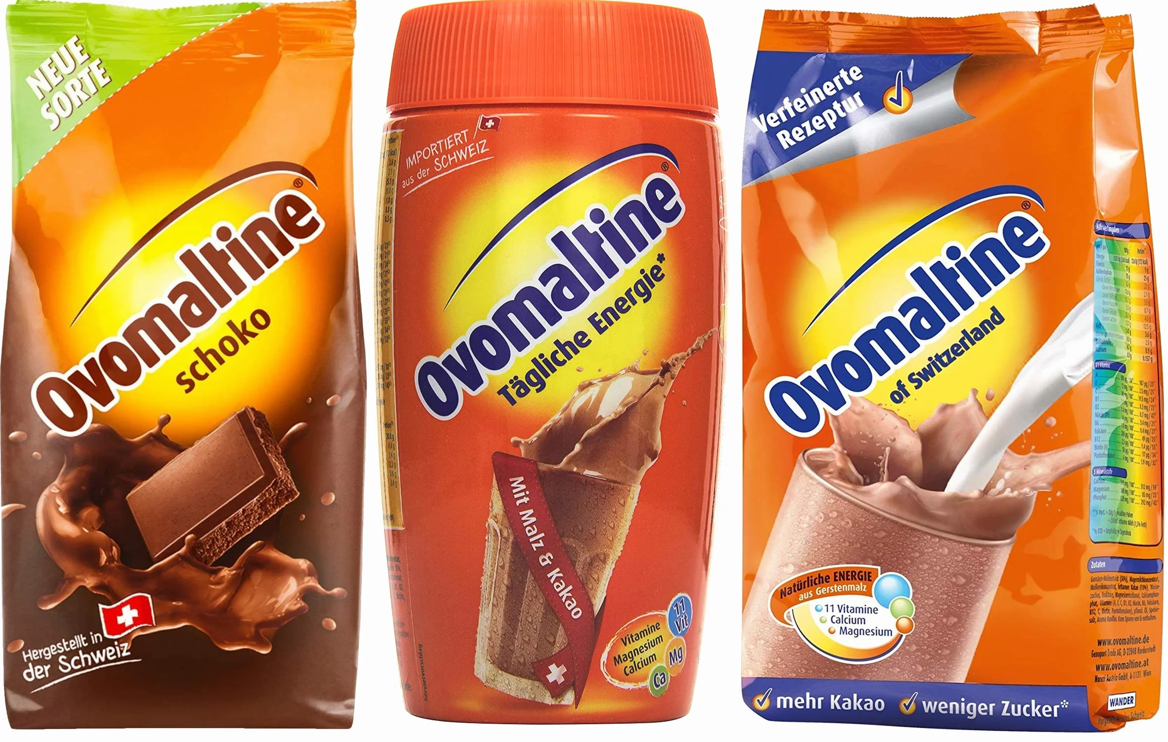 Ovomaltina Paquete Degustación 3 Variedades Polvo Clásico 500g Chocolate 450g