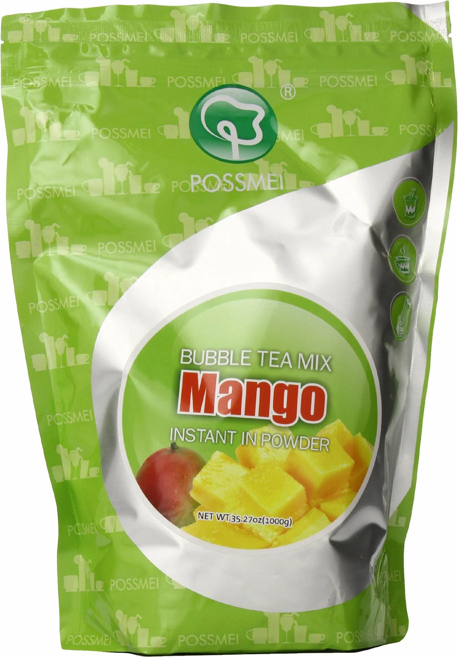 Possmei Bubble Tea Mix Instant Powder, Mango, 2.2 Pound