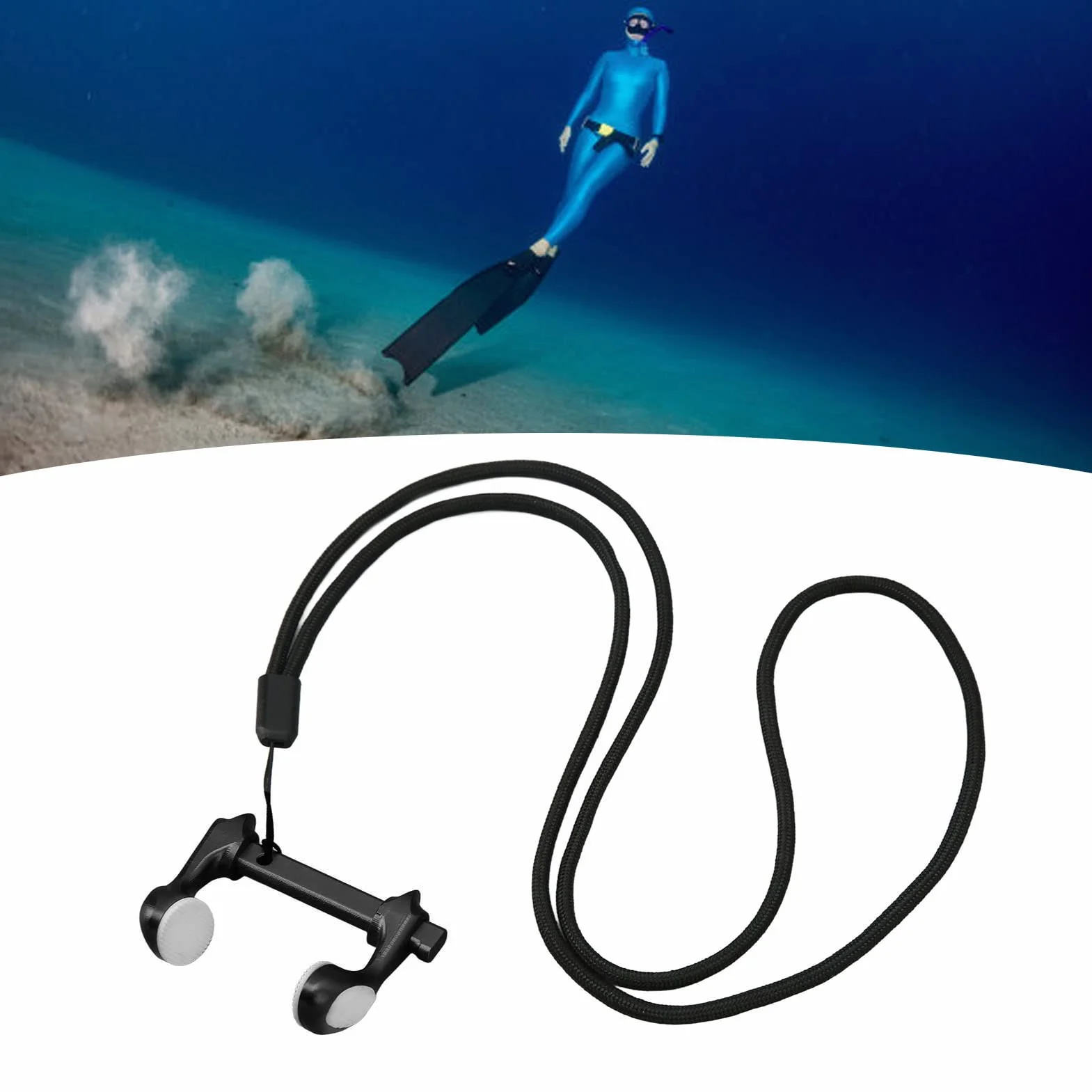 Focket Clip de Nariz de Natación, Tapones de Nariz de Buceo Profesionales Ajustables de Aleación de Aluminio con Cuerda Antipérdida