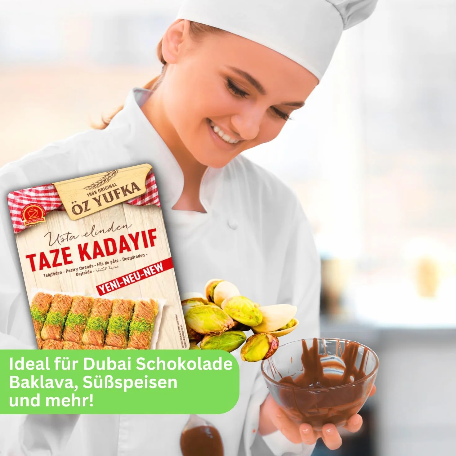 Masa filo rallada kadaifi kataifi fresco 400 g para chocolate Dubai