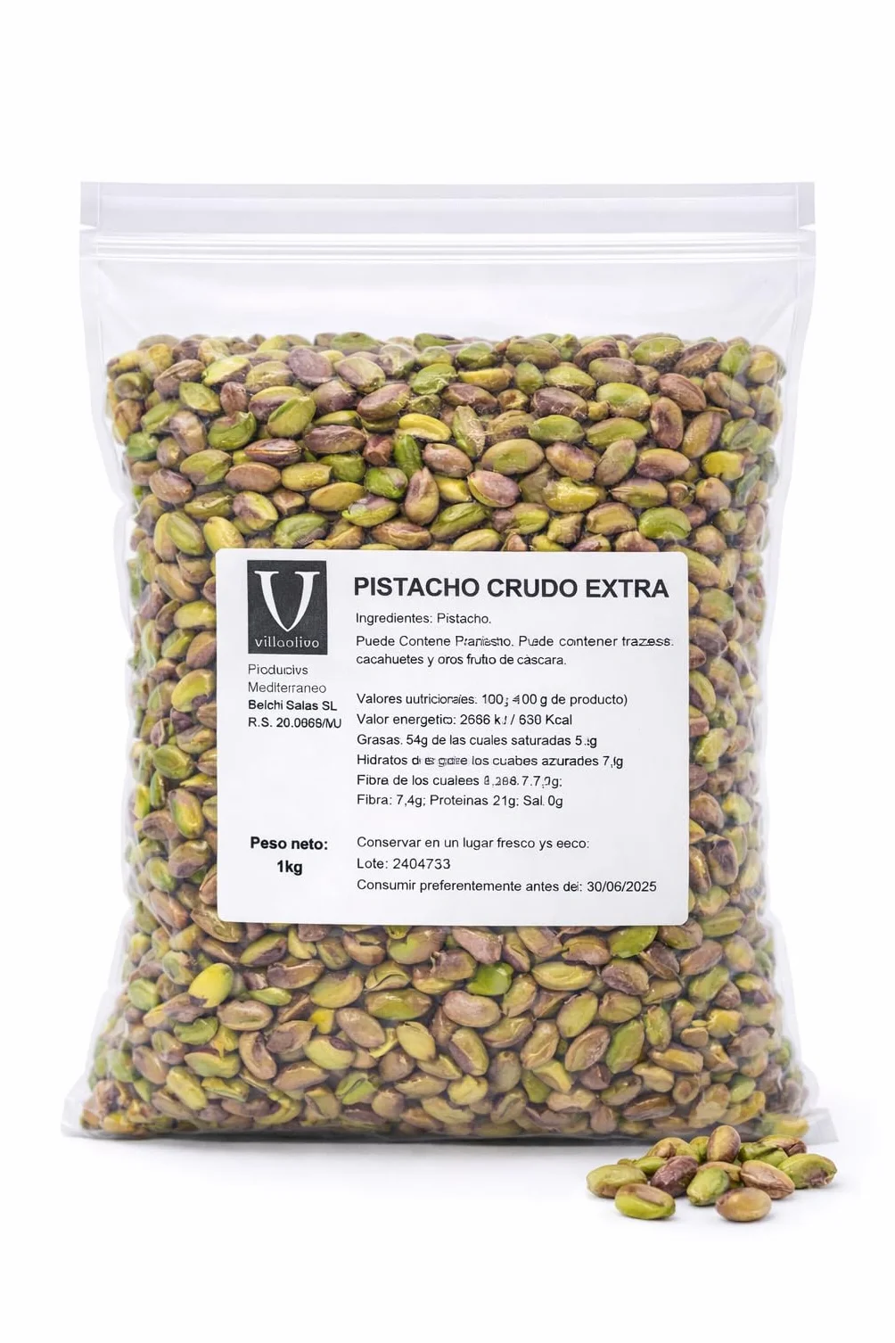 Villaolivo - Pistacho Mondado Crudo 1kg | Frutos Secos Selectos para Recetas y Aperitivos