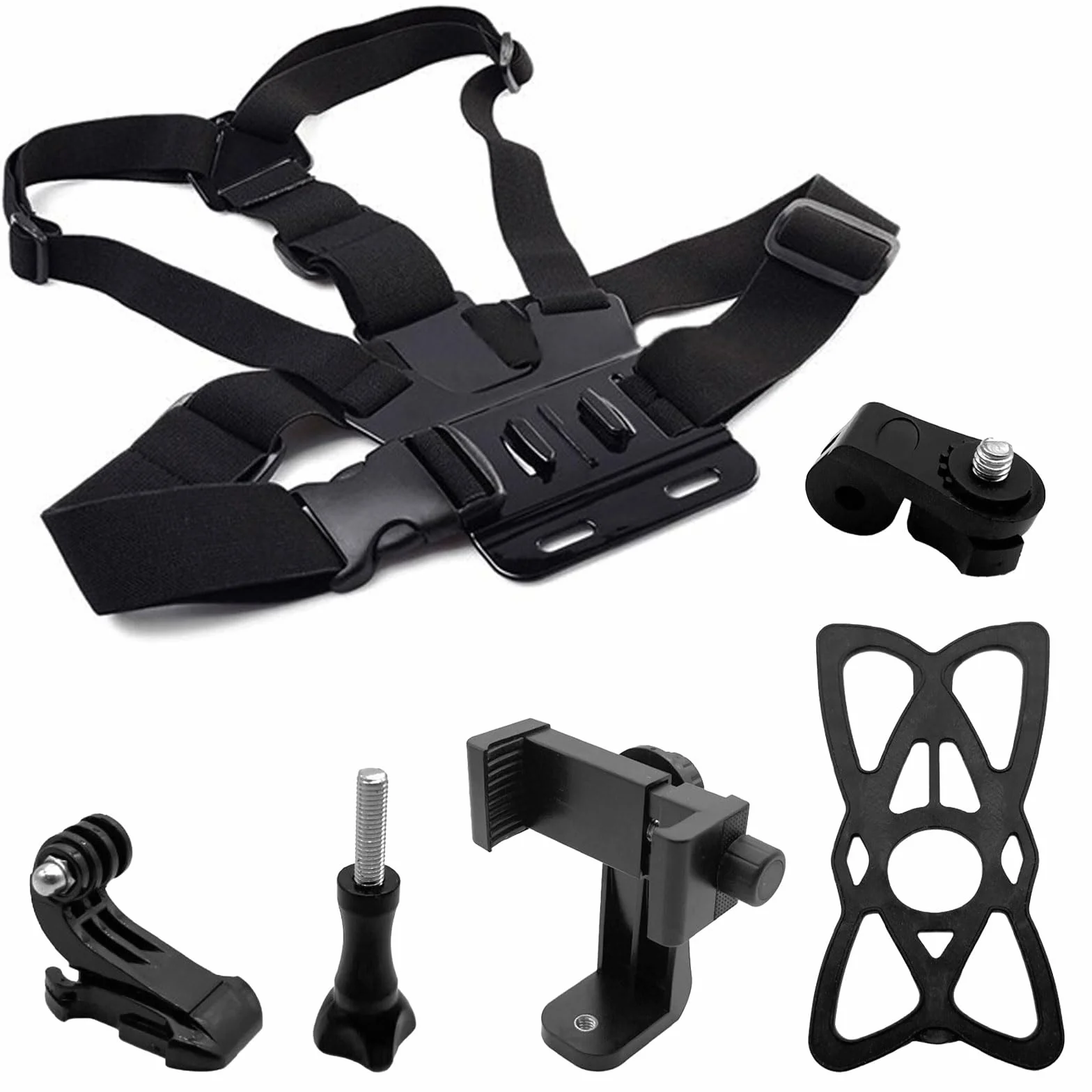 Arnés de pecho ajustable para GoPro 11,10,9,8,7,6,5 e Insta 360 y móviles