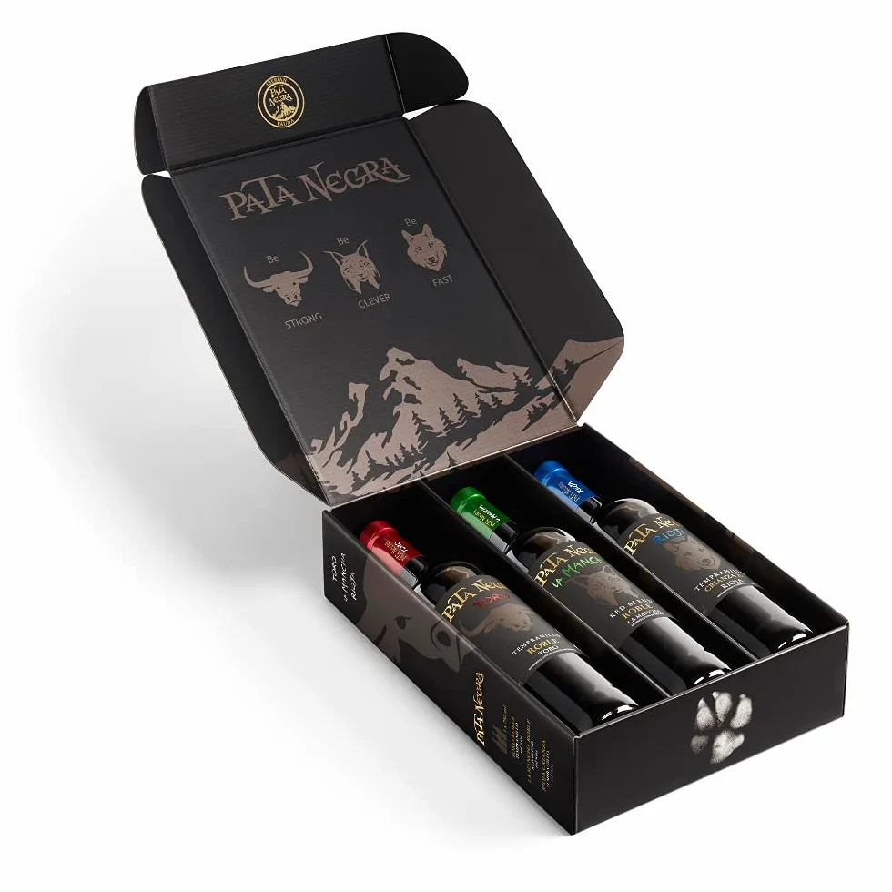 Pata Negra Estuche Fauna Ibérica Vino Rioja Crianza Toro Roble Mancha Roble 3 Botellas x 750 ml