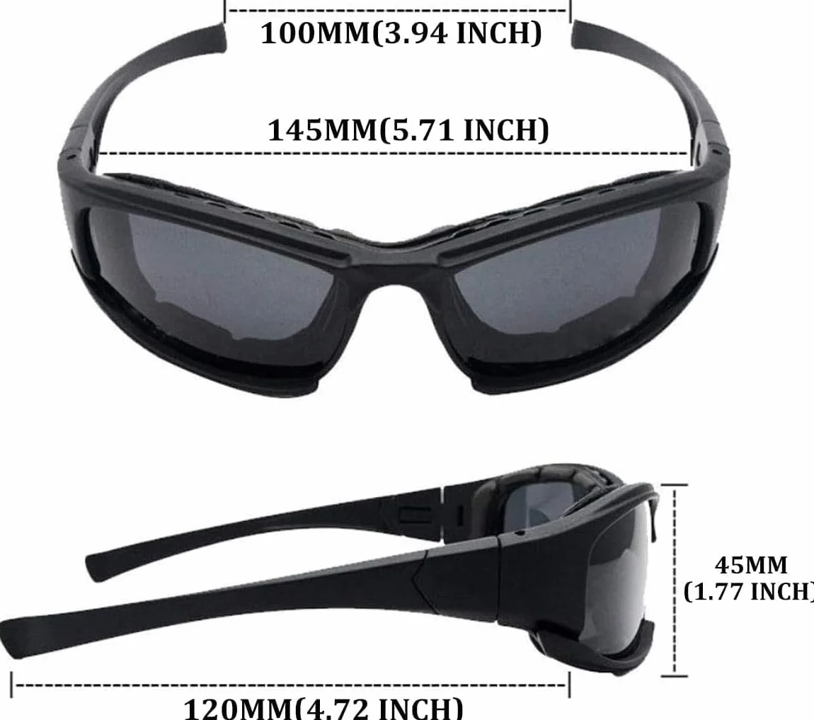 Maso X7 Gafas de sol polarizadas deportivas tácticas con 4 lentes intercambiables