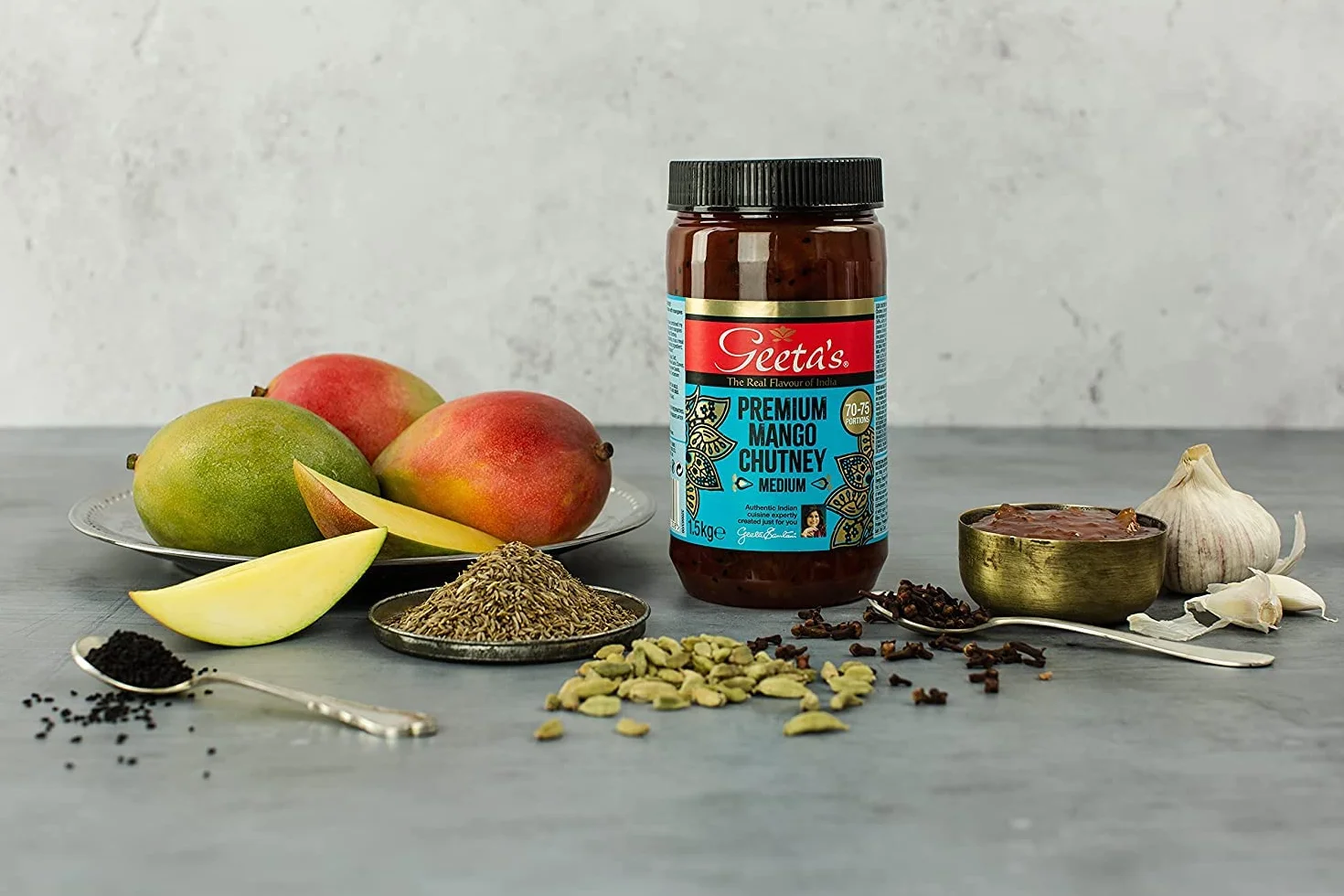 Chutney de mango Geeta's 1,5 kg sin gluten sin sabores artificiales