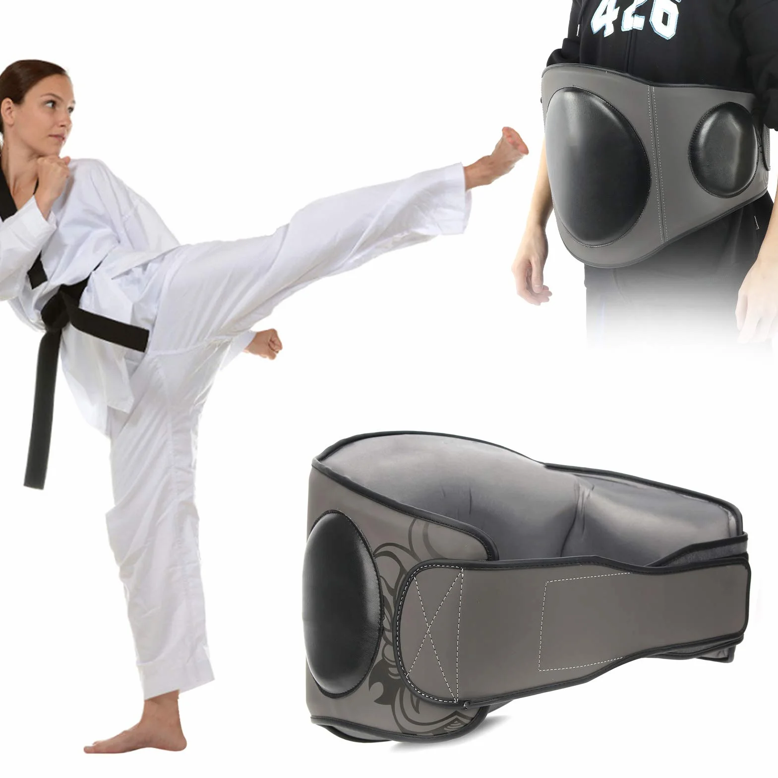 VGEBY Boxing Belly Pad, Comfort Body Shield Thicken Protector for MMA Muay Thai