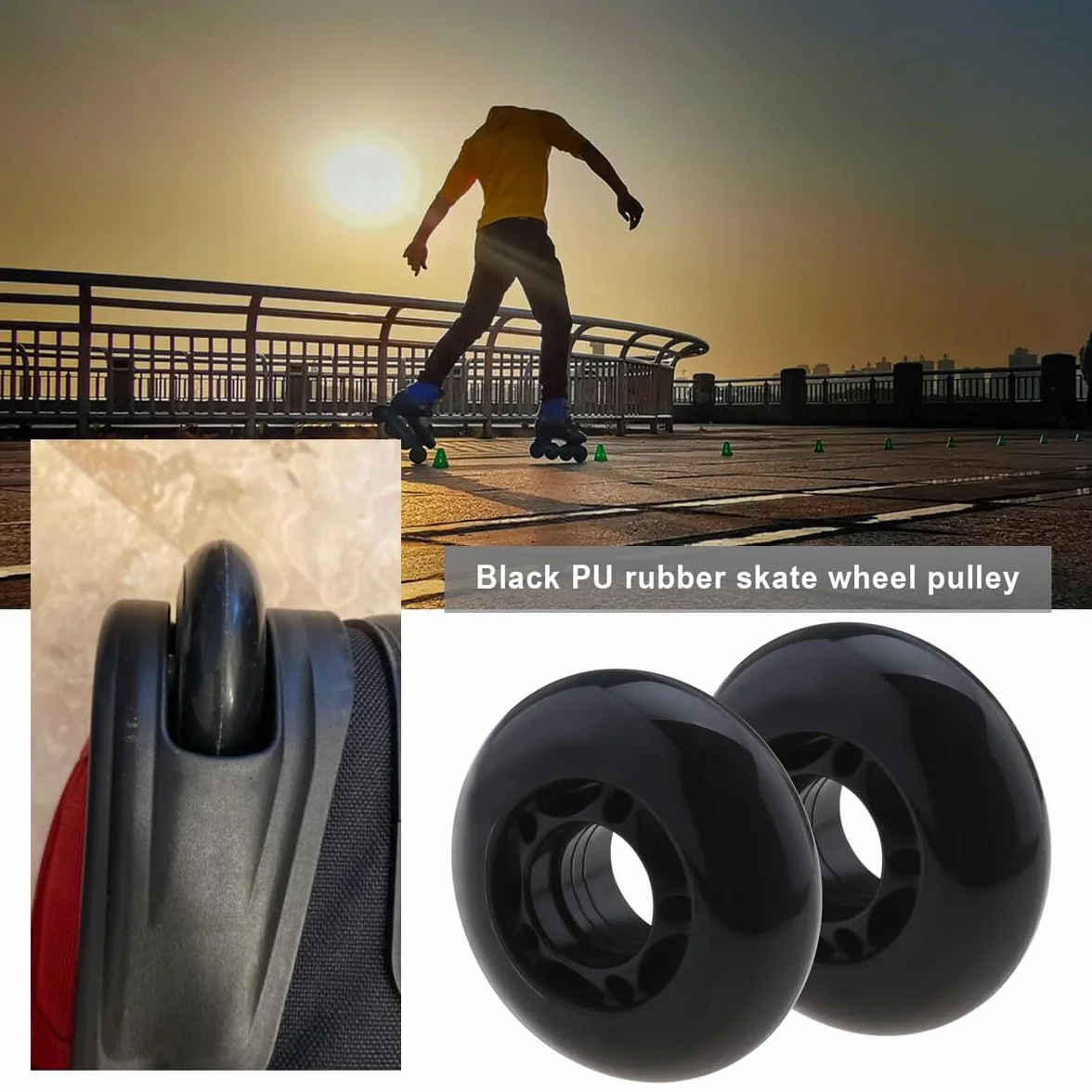 Patines en línea 64mm 82A rodamientos ABEC-7 para patinaje interior exterior entrenamiento