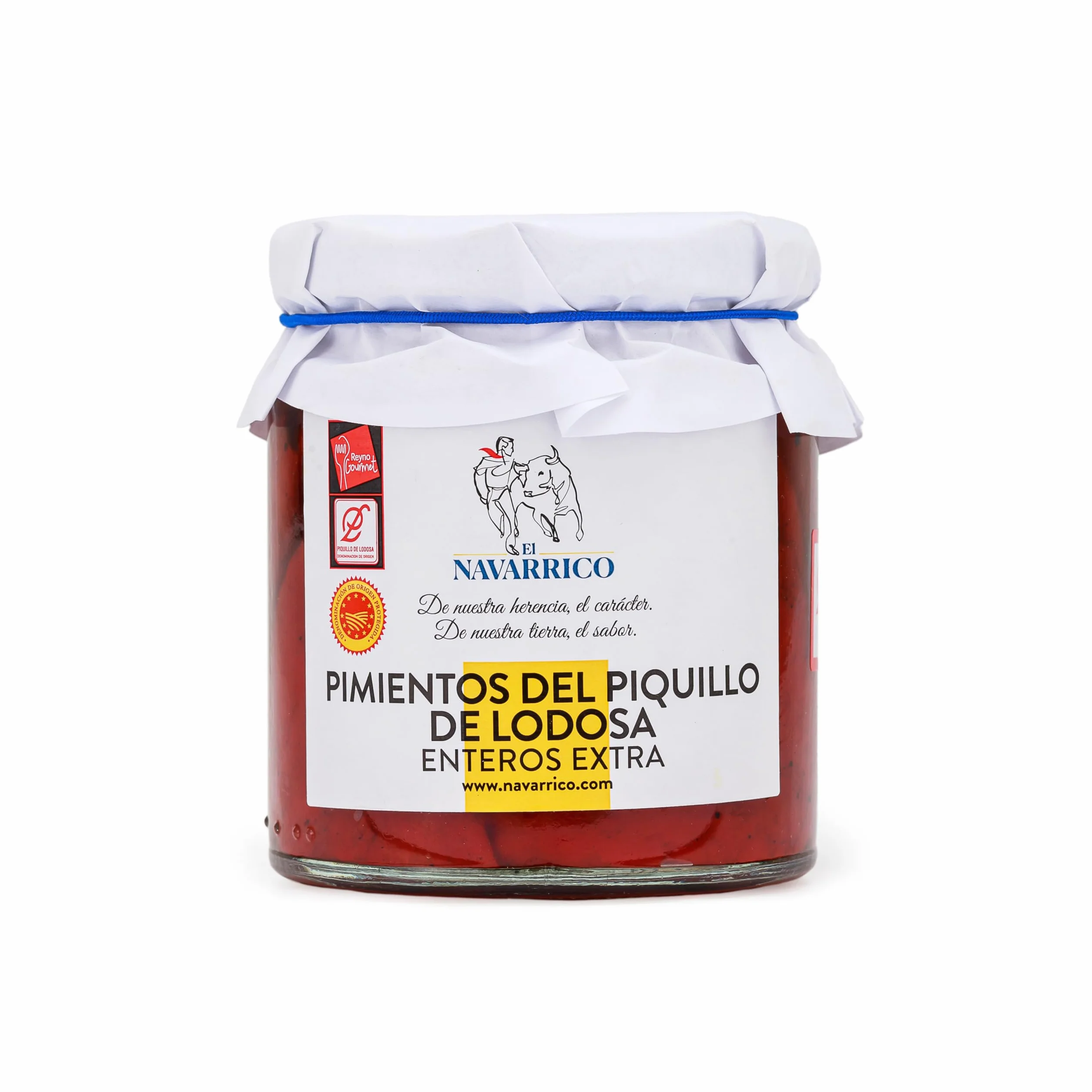 El Navarrico - Pimientos del Piquillo de la Denominación de Origen Lodosa | Agricultura Tradicional | Naturales y Frescos | Pack de 6 (220 gr - tarro)