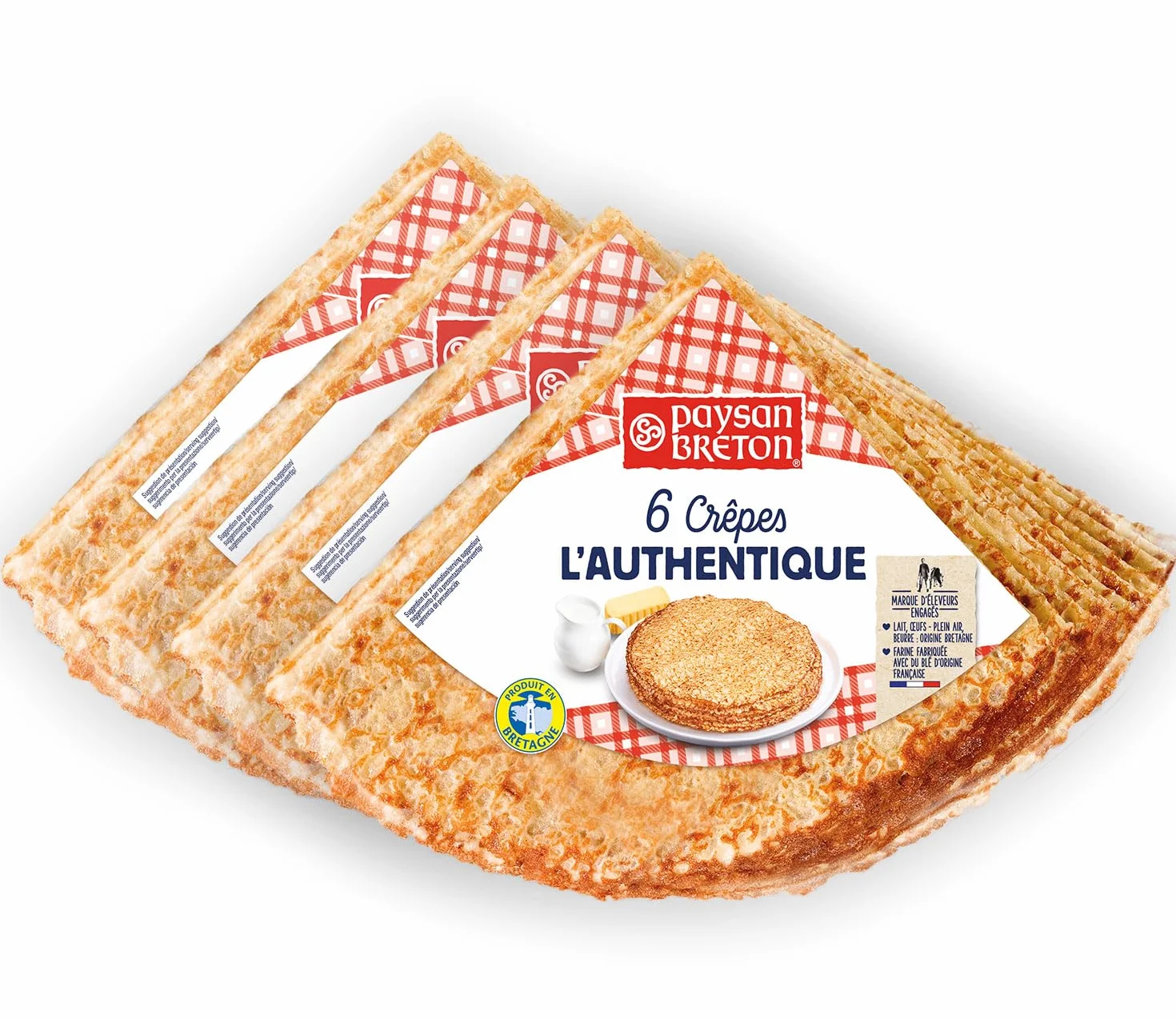 PAYSAN BRETON - 4 paquetes X6 CREPES bretonas "Authentique" (24 crepes "nature")