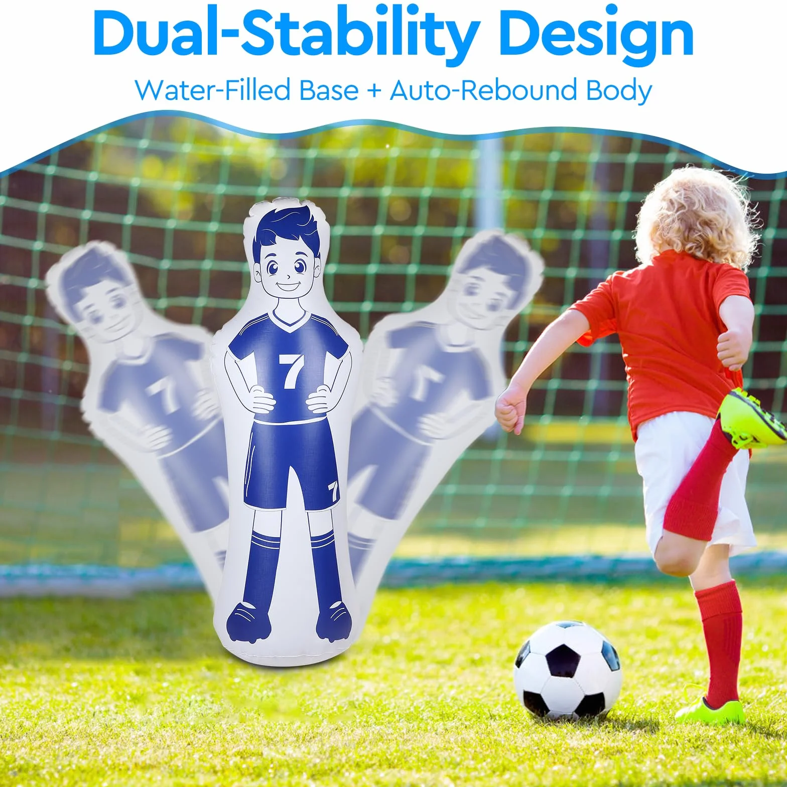 Maniquí Inflable de Fútbol de PVC, Muñeco de Portero Plegable para Entrenar Fútbol, Baloncesto y Boxeo