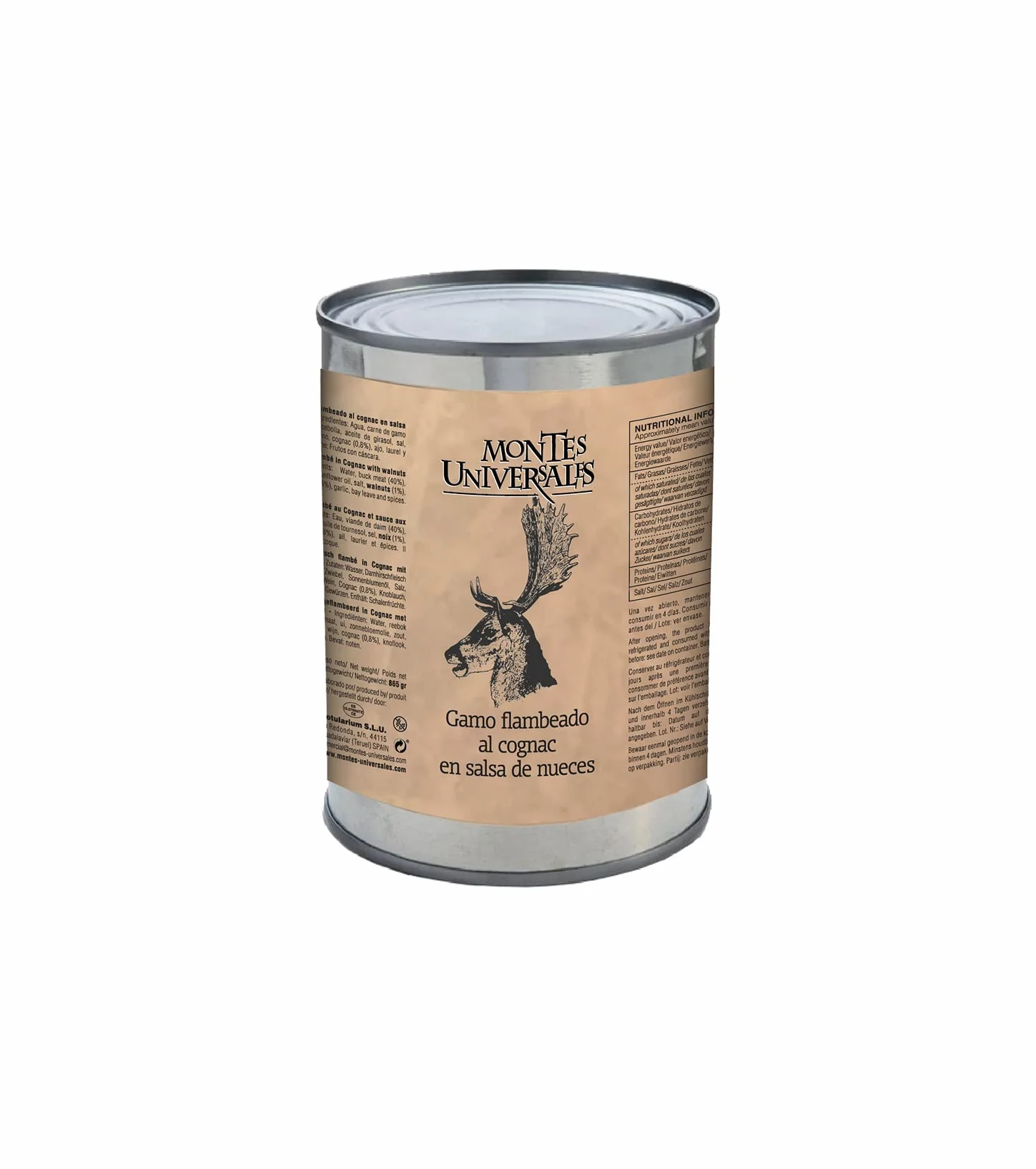 Gamo flambeado al cognac en salsa de nueces Montes Universales (390g)