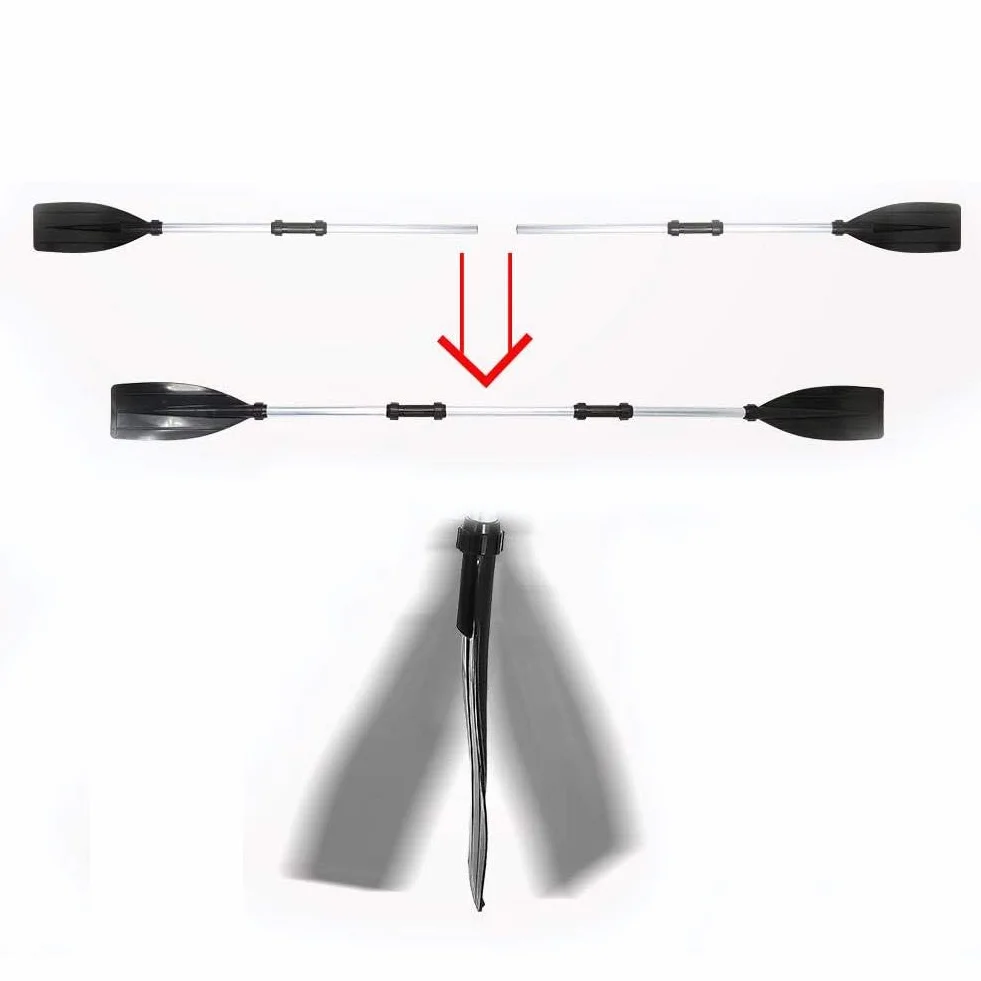 Remo para kayak aleación de aluminio ajustable desmontable doble 2 unidades