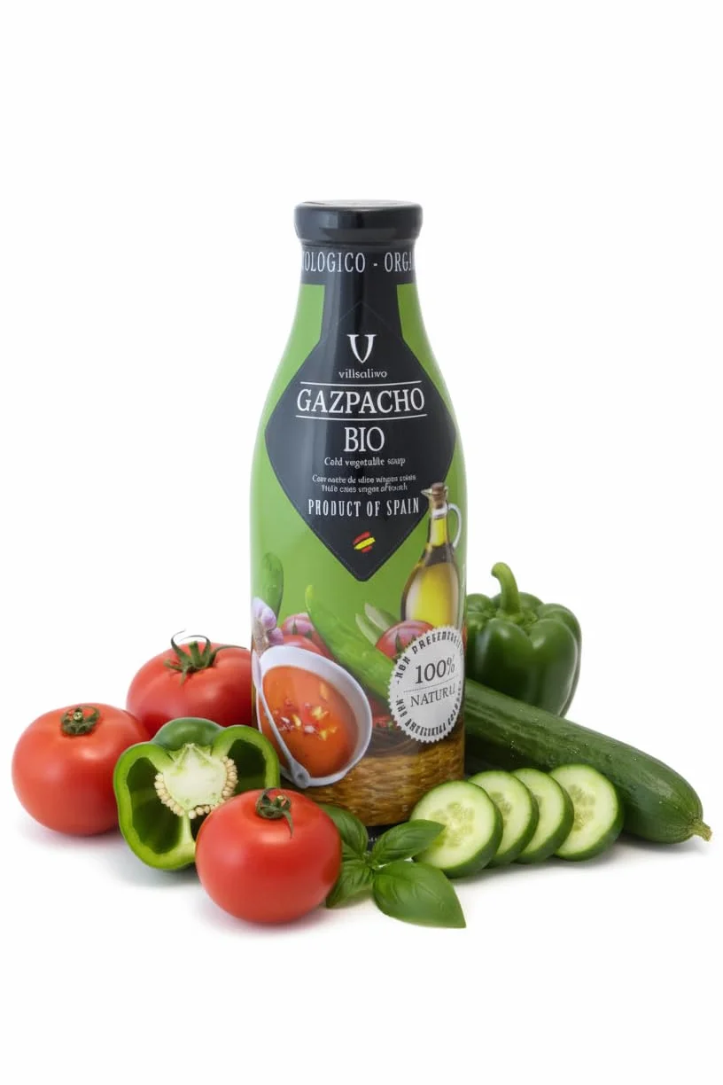 Villaolivo Pack Gazpachos y Salmorejos 1L (6 Botellas) Bio y Tradicional 100% Natural Sin Conservantes