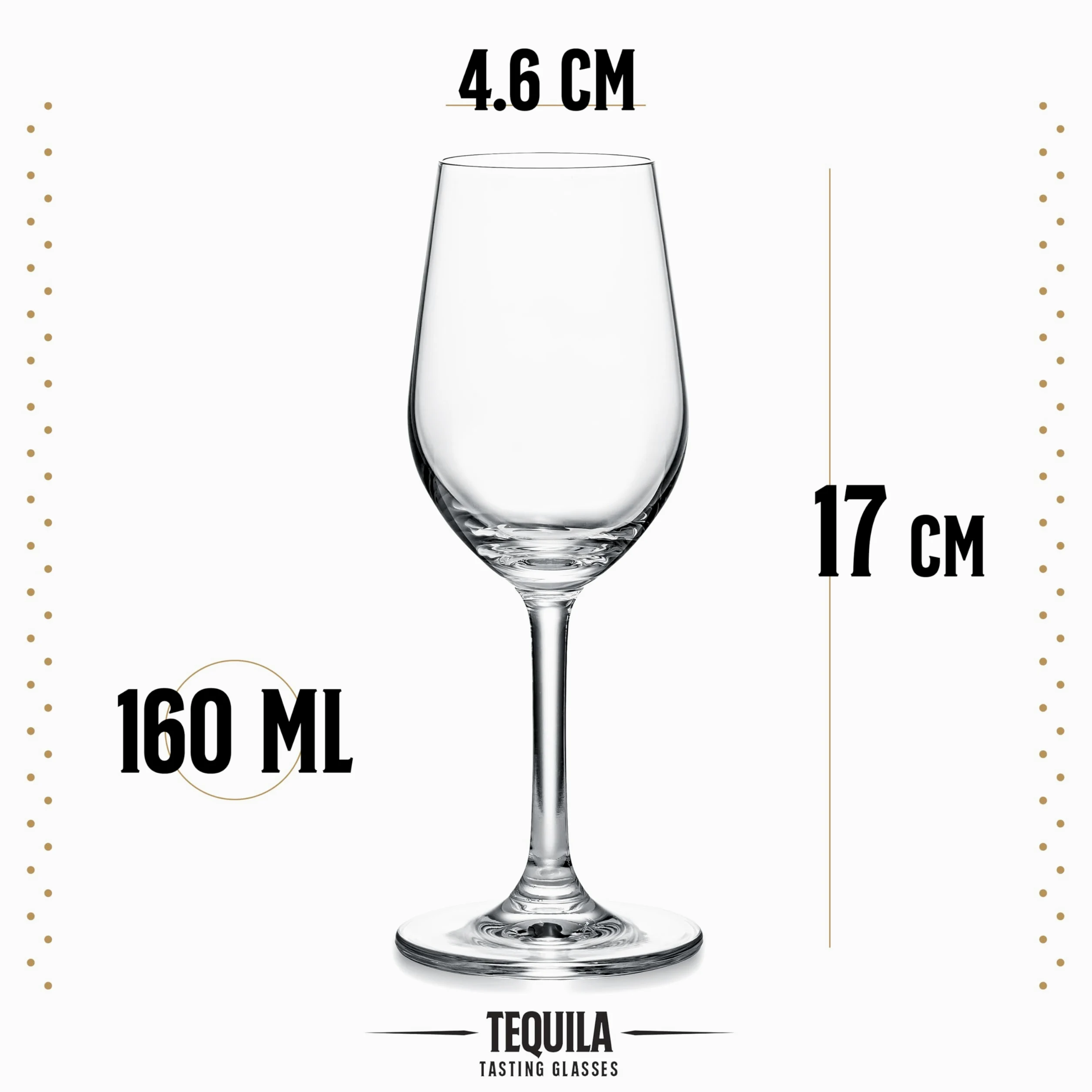 GLASSIQUE CADEAU Copas para Degustar Tequila | Juego de 4 | 160 ml | Vasos Profesionales de Cristal para Beber Tequila Blanco, Reposado y Añejo | Cristalería para Licores y Bebidas Espirituosas
