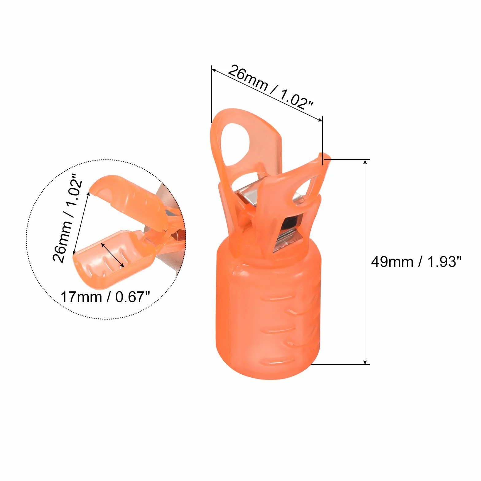 PATIKIL Pequeño Tamaño Calamar Anzuelo Protector Estuche 10 Paquete Pesca Cubiertas Naranja