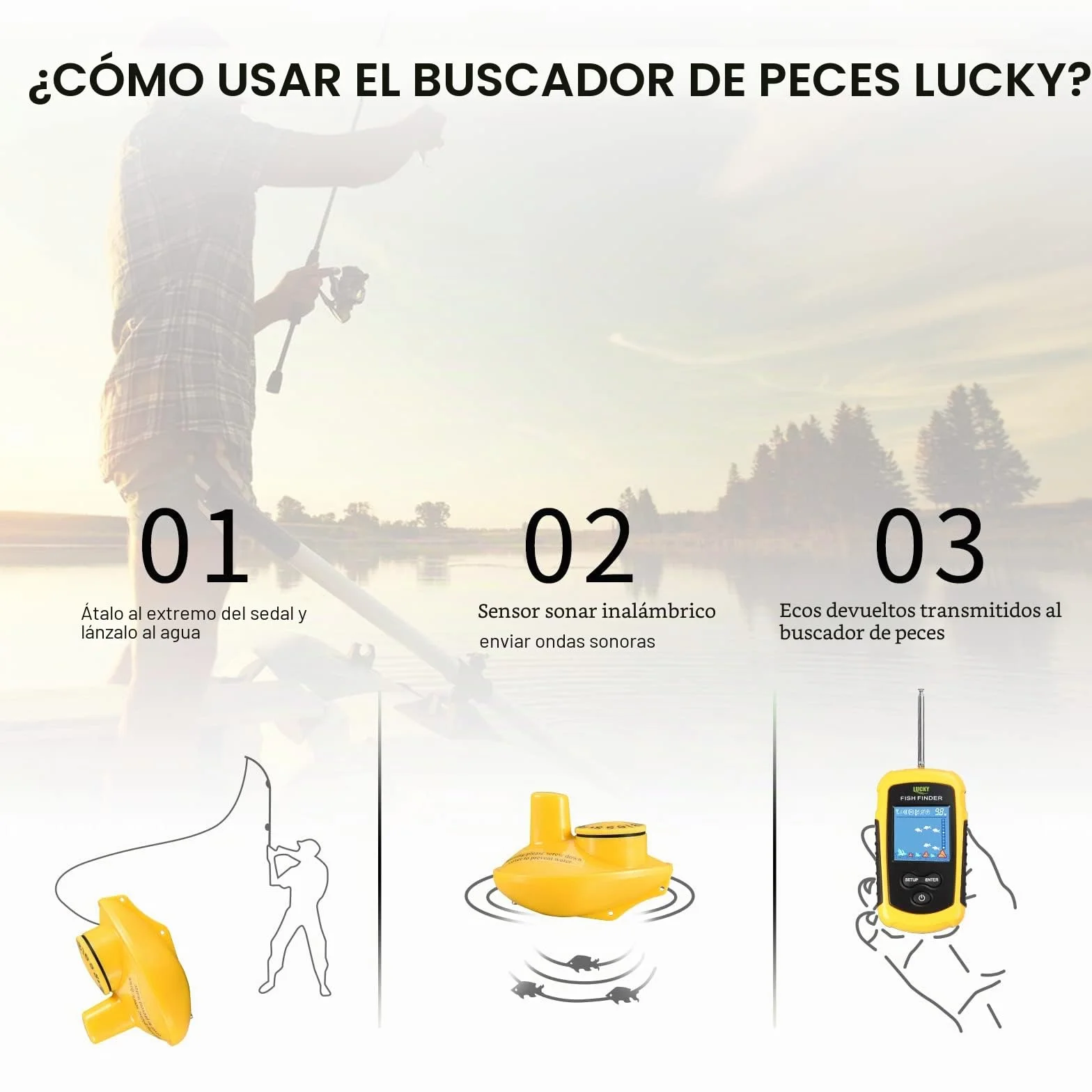 LUCKY Rastreador De Peces Color Inalámbrica Portátil Buscador
