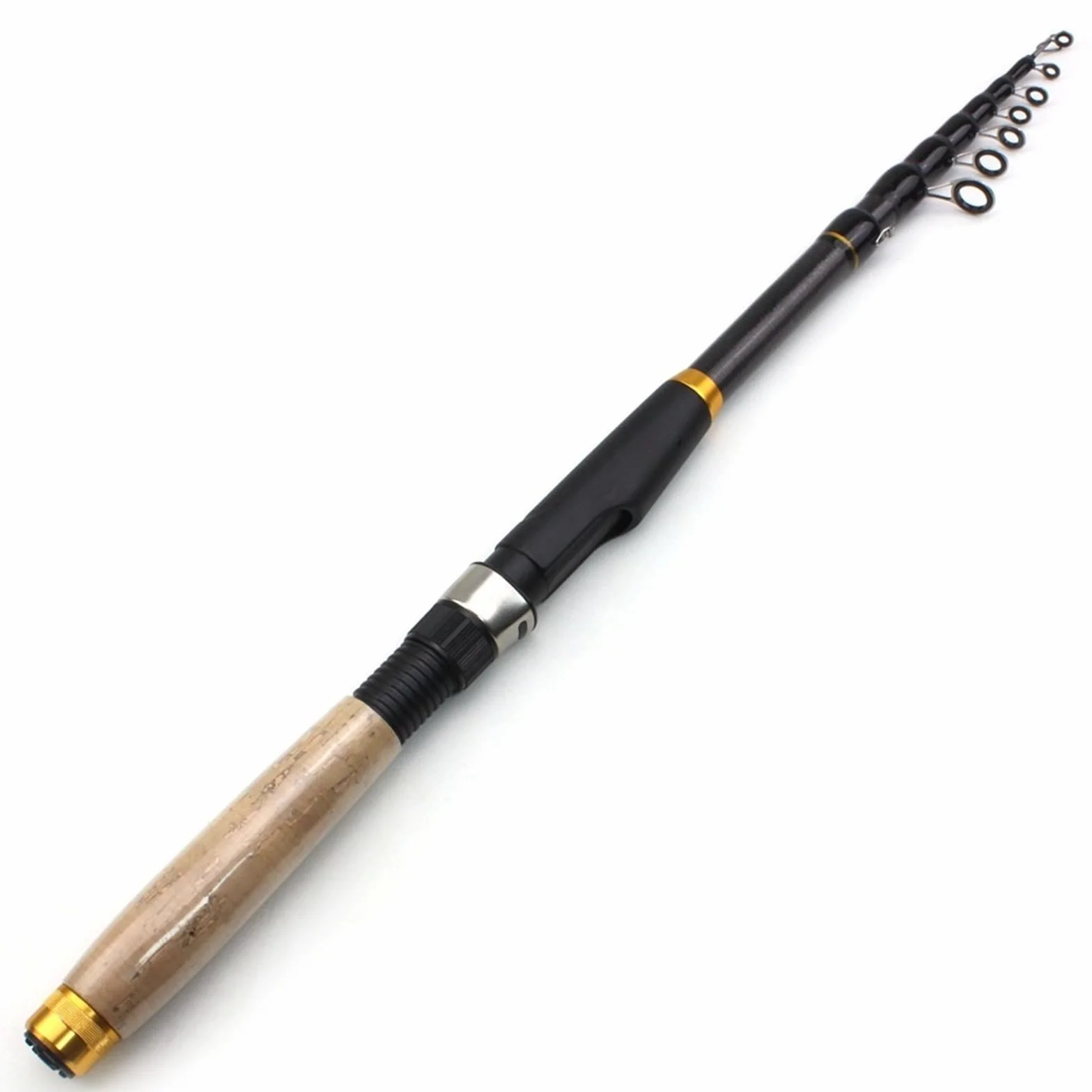 Caña de Pescar Telescópica YG020 1,8-3,6 m Fibra de Carbono Mango Corcho Carpa