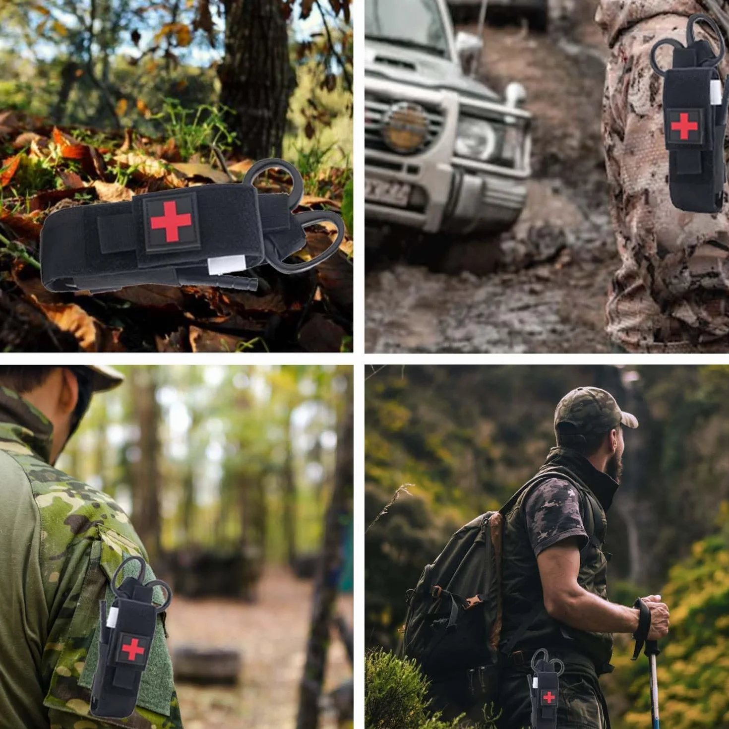 Torniquete Táctico Molle Bolsa Pouch TQ Portátil Militar Primeros Auxilios Estuche Trauma Negro