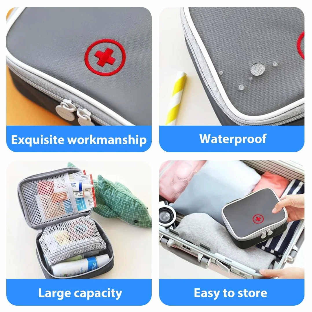 Kit de Primeros Auxilios vacío para Viajar, Bolsa de Almacenamiento Médica de Emergencia
