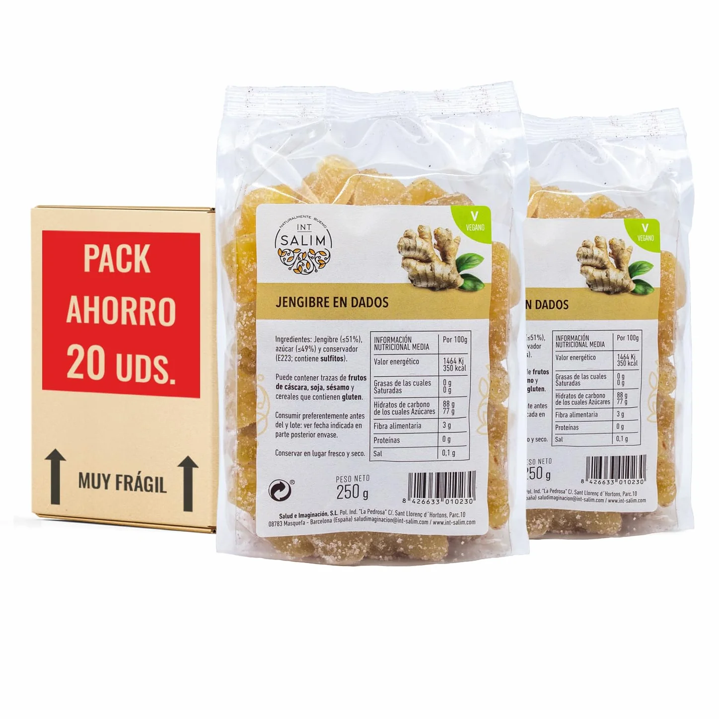 INT SALIM - JENJIBRE EN DADOS PACK 20 UDS.