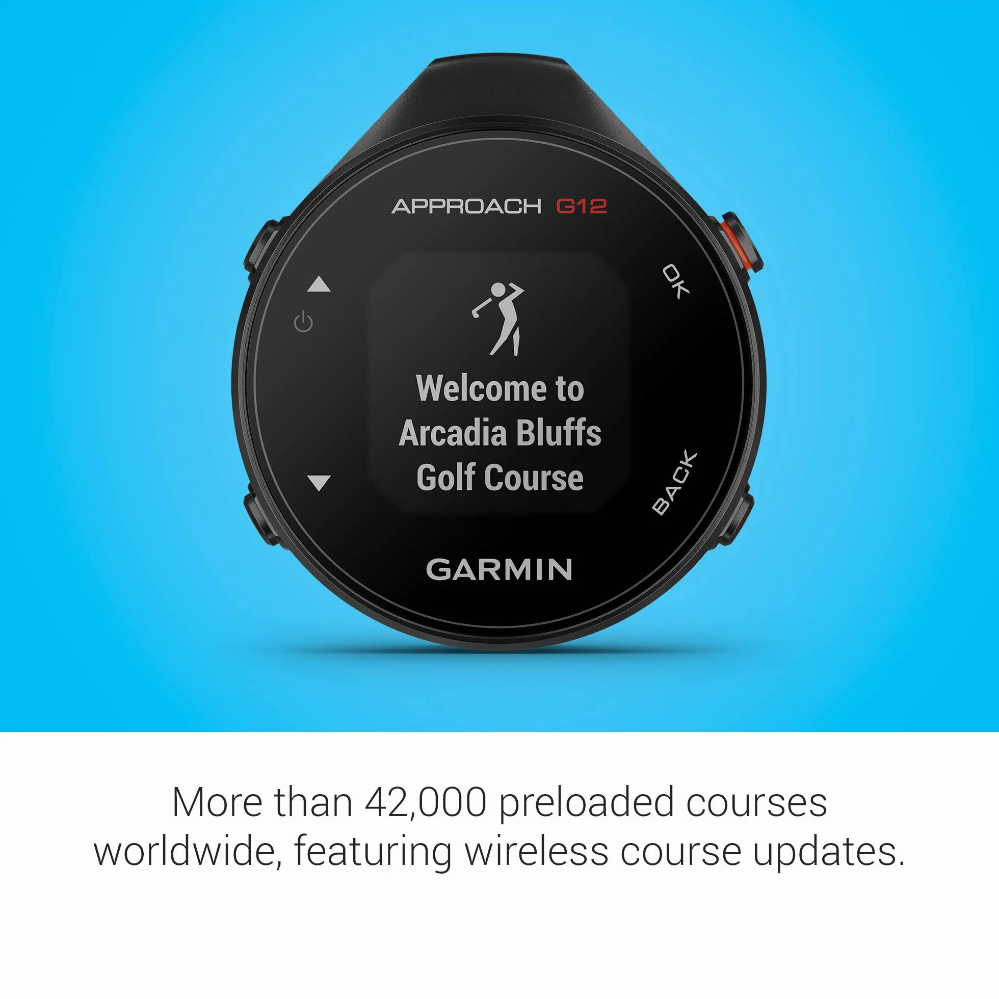 Garmin Approach G12 telémetro GPS Golf con Clip 42 K campos precargados
