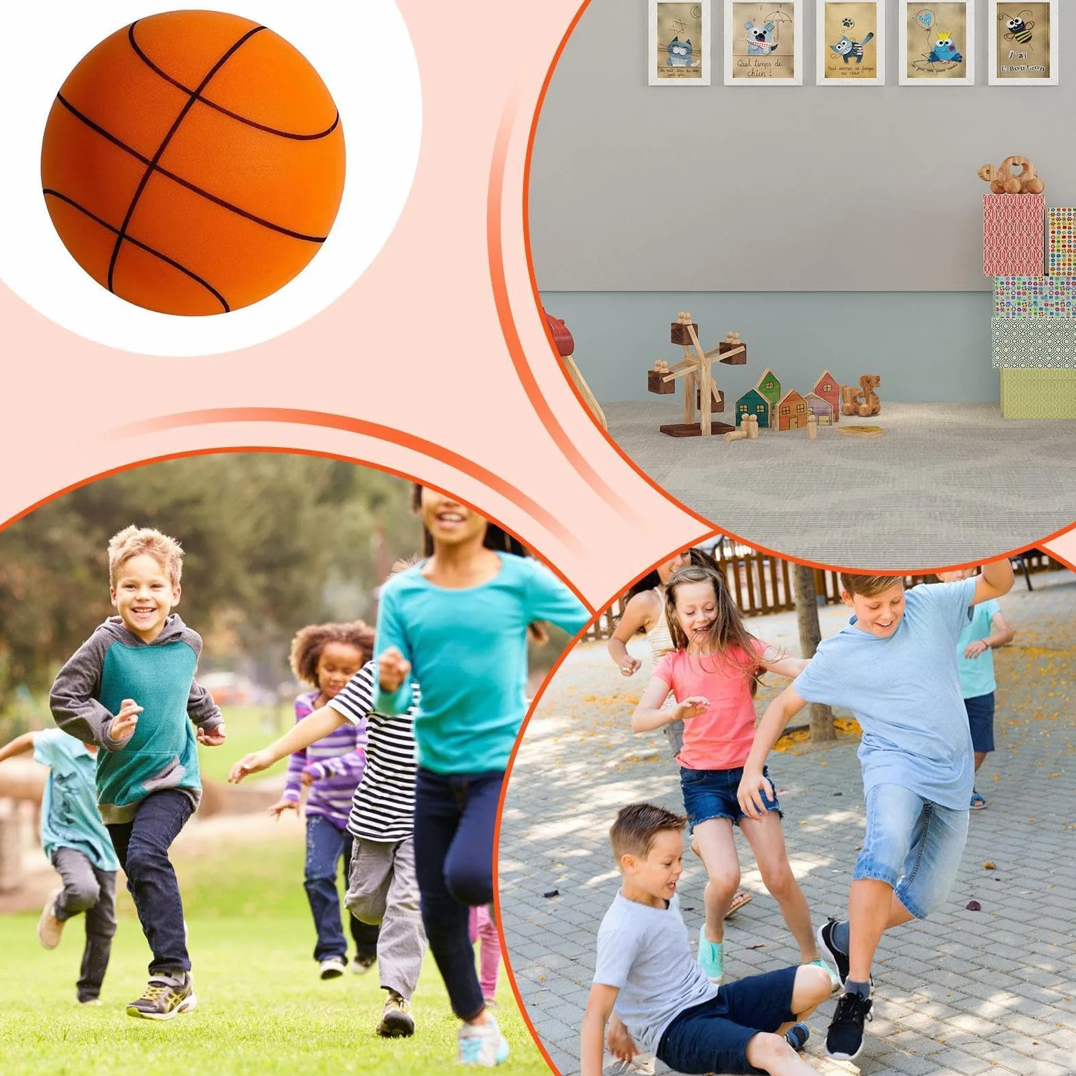 Juego De Aro Y Baloncesto Silencioso para Niños - Entrenamiento Interior Sin Ruido