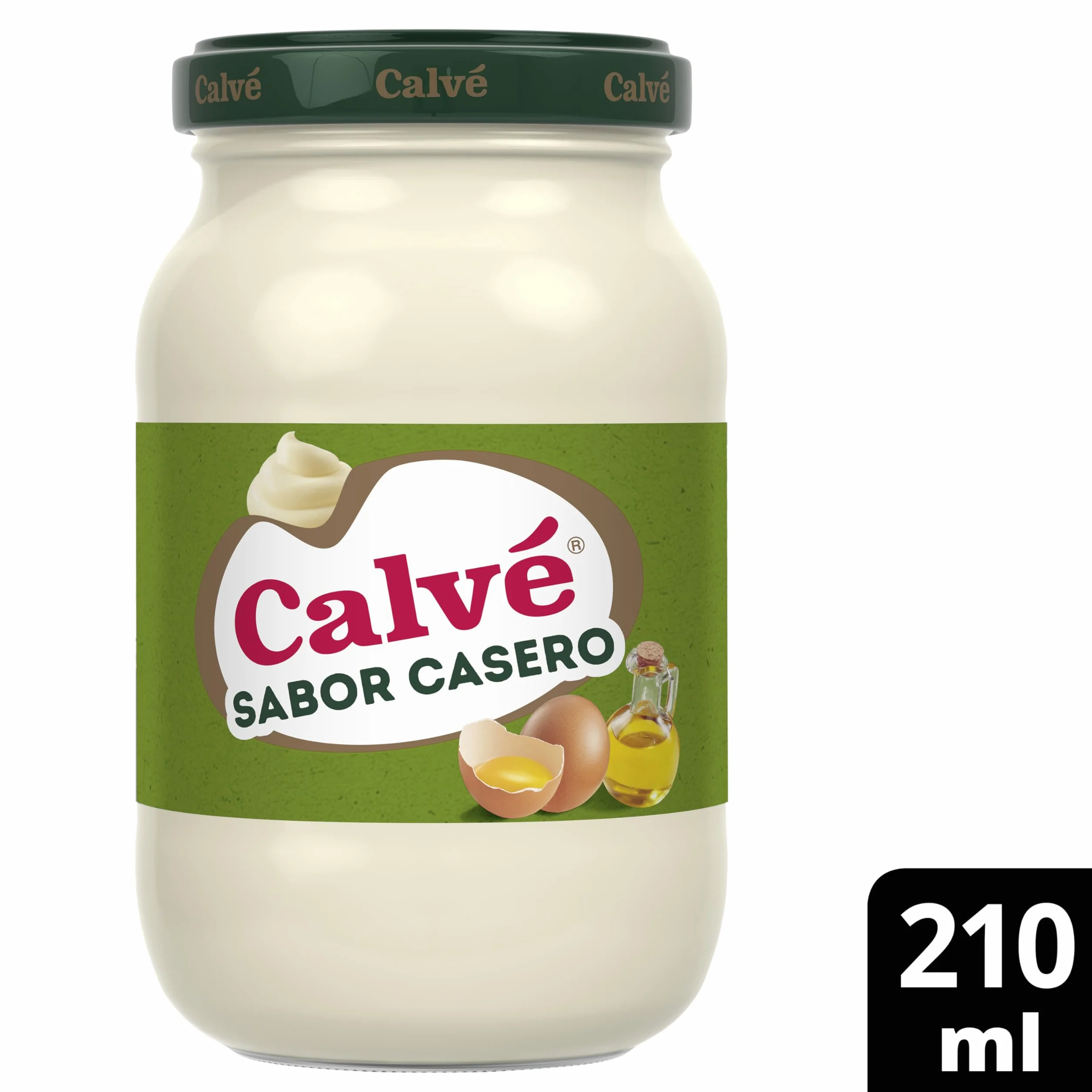 Calvé Salsa en tarro Sabor Casero sin conservantes, 30% menos sal 210ml, Pack de 12 unidades