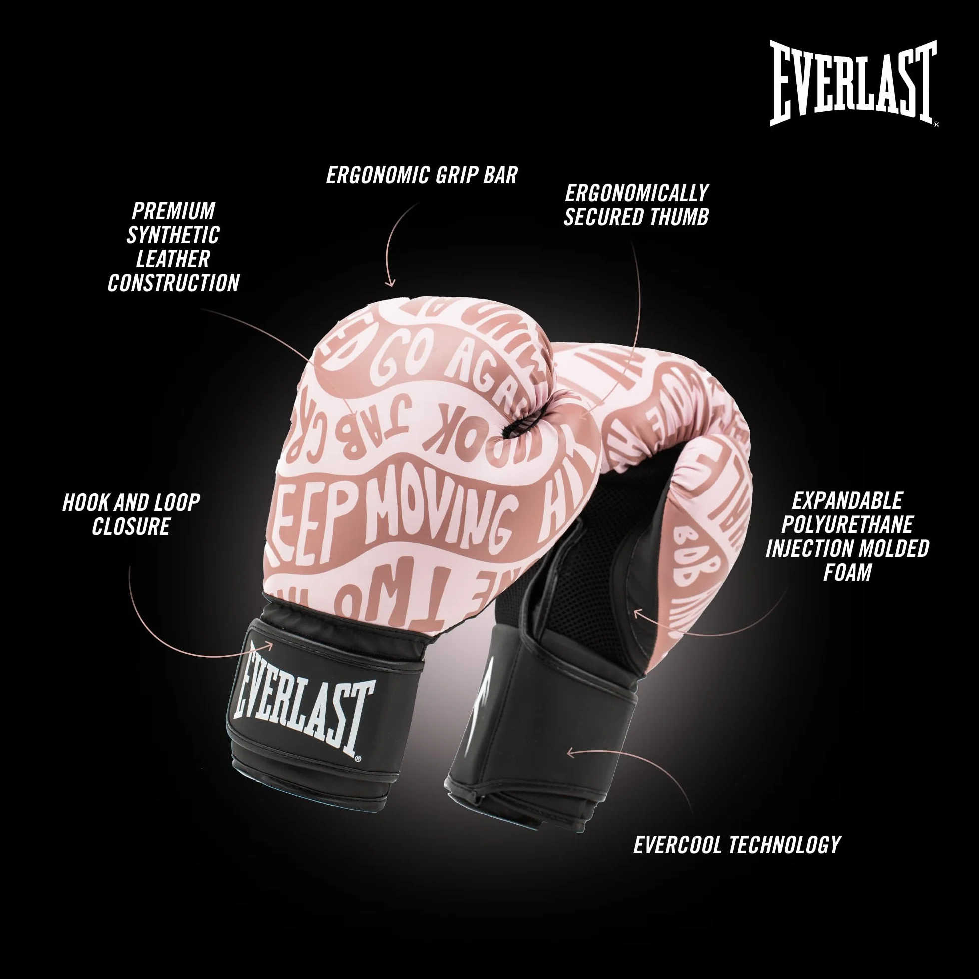 Everlast Spark Boxing Gloves Faux Leather for Bags Mitt Work & Fitness Classes Hook & Loop