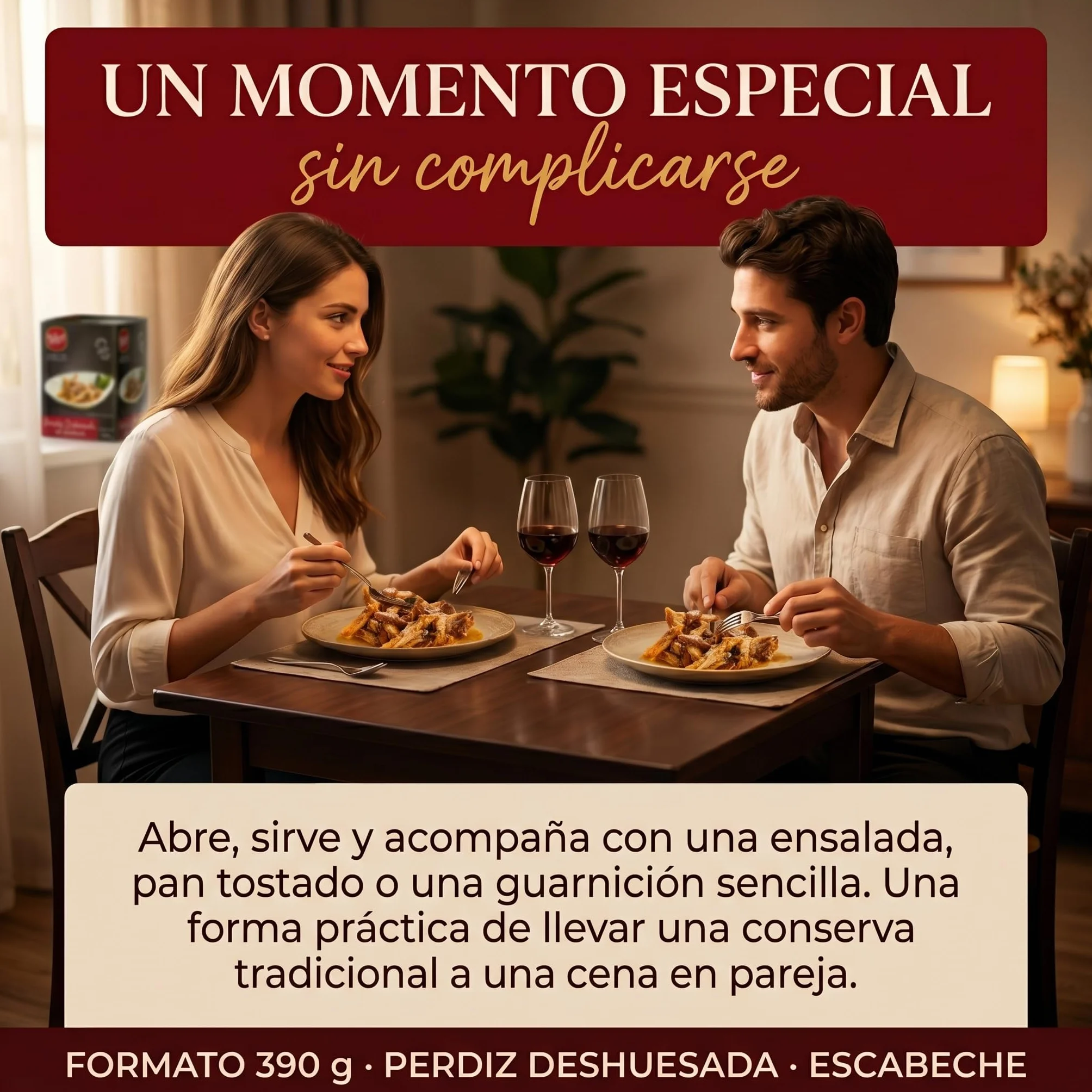 POLGRI Perdiz Deshuesada en Escabeche 390 g Lata Conserva Gourmet Carne de Caza