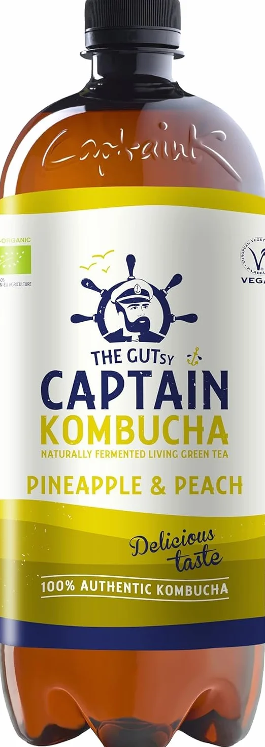 Gutsy Captain Kombucha 8x1l Bebida Probiótica Naturalmente Fermentada Sin Aditivos ni Conservantes Sin Pasteurizar Vegan MixBox