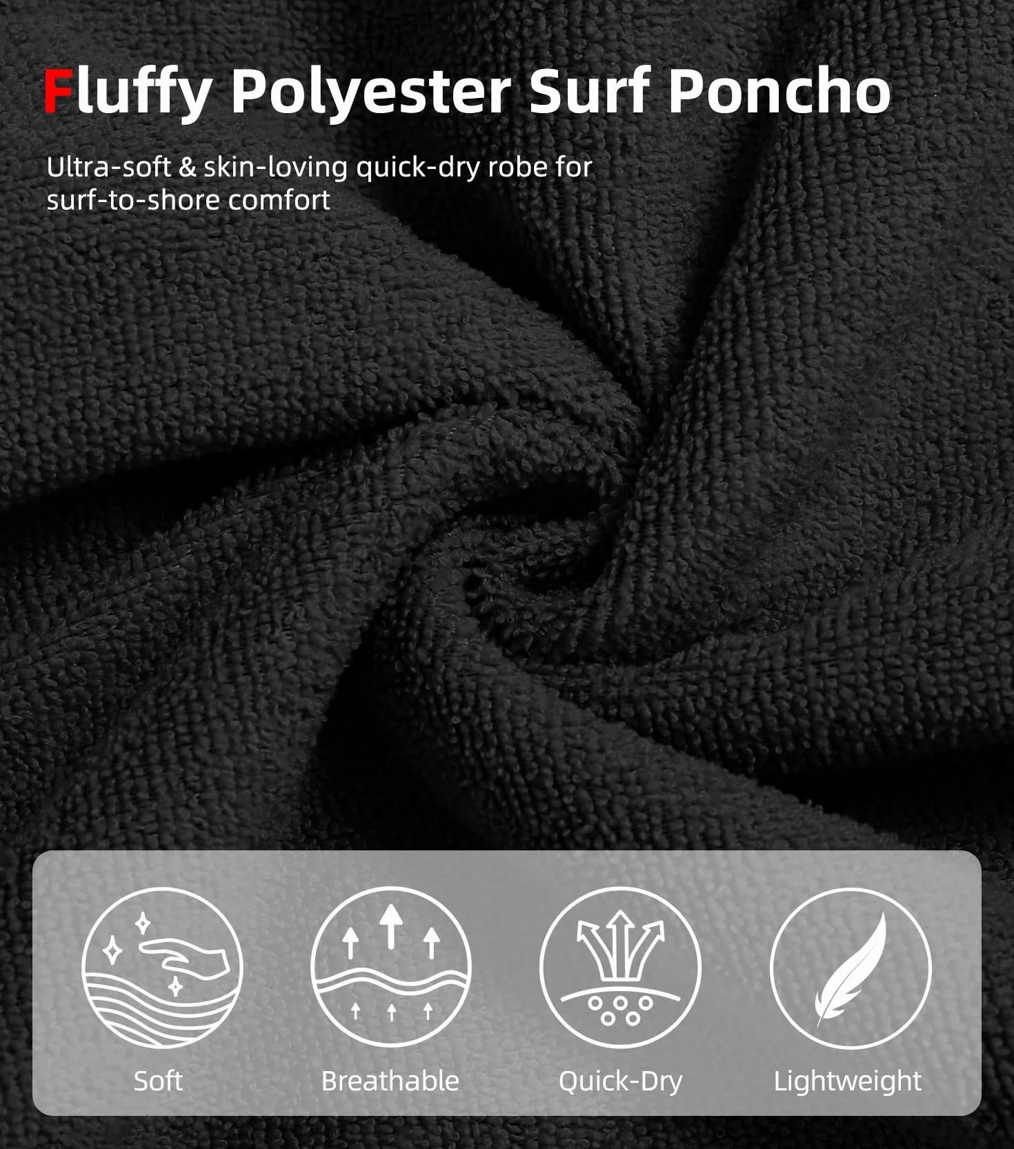 Poncho de Surf Abahub de Microfibra para Hombre y Mujer, Toalla Absorbente y de Secado Rápido