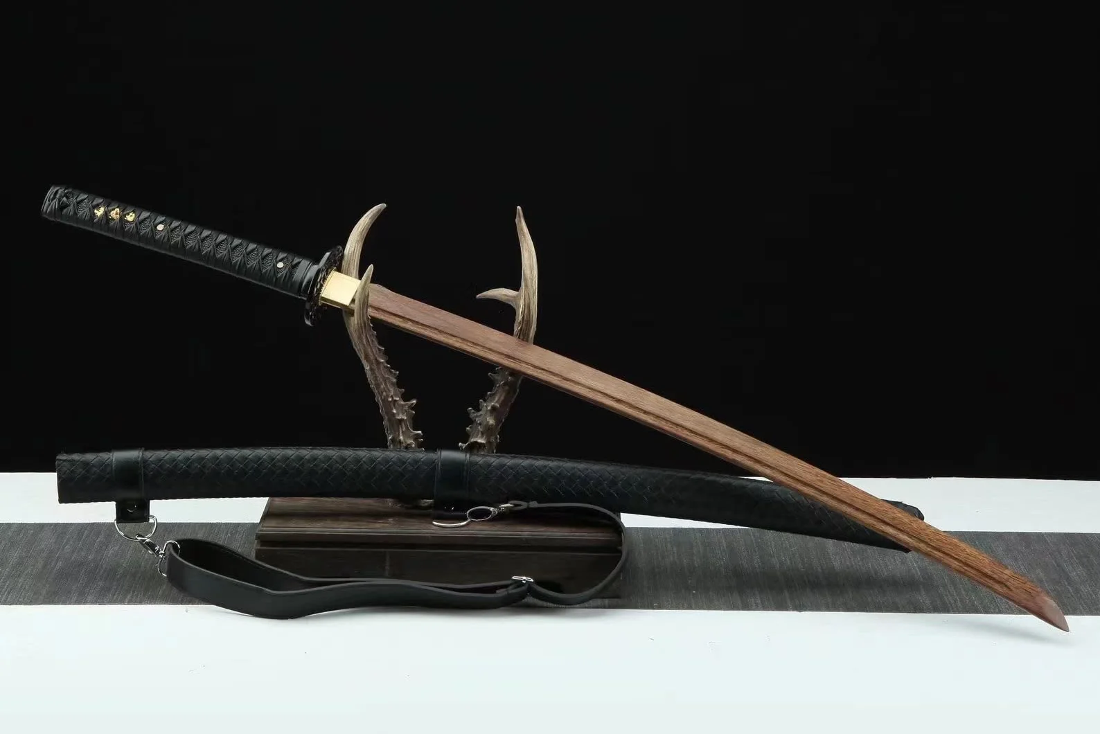 Katana De Entrenamiento Japonesa 105 cm, Espada Samurai Palisandro Natural Vaina, Bokken Hecho a Mano para Cosplay, Exhibición, Decoración Hogar, Regalo Kendo Iaido