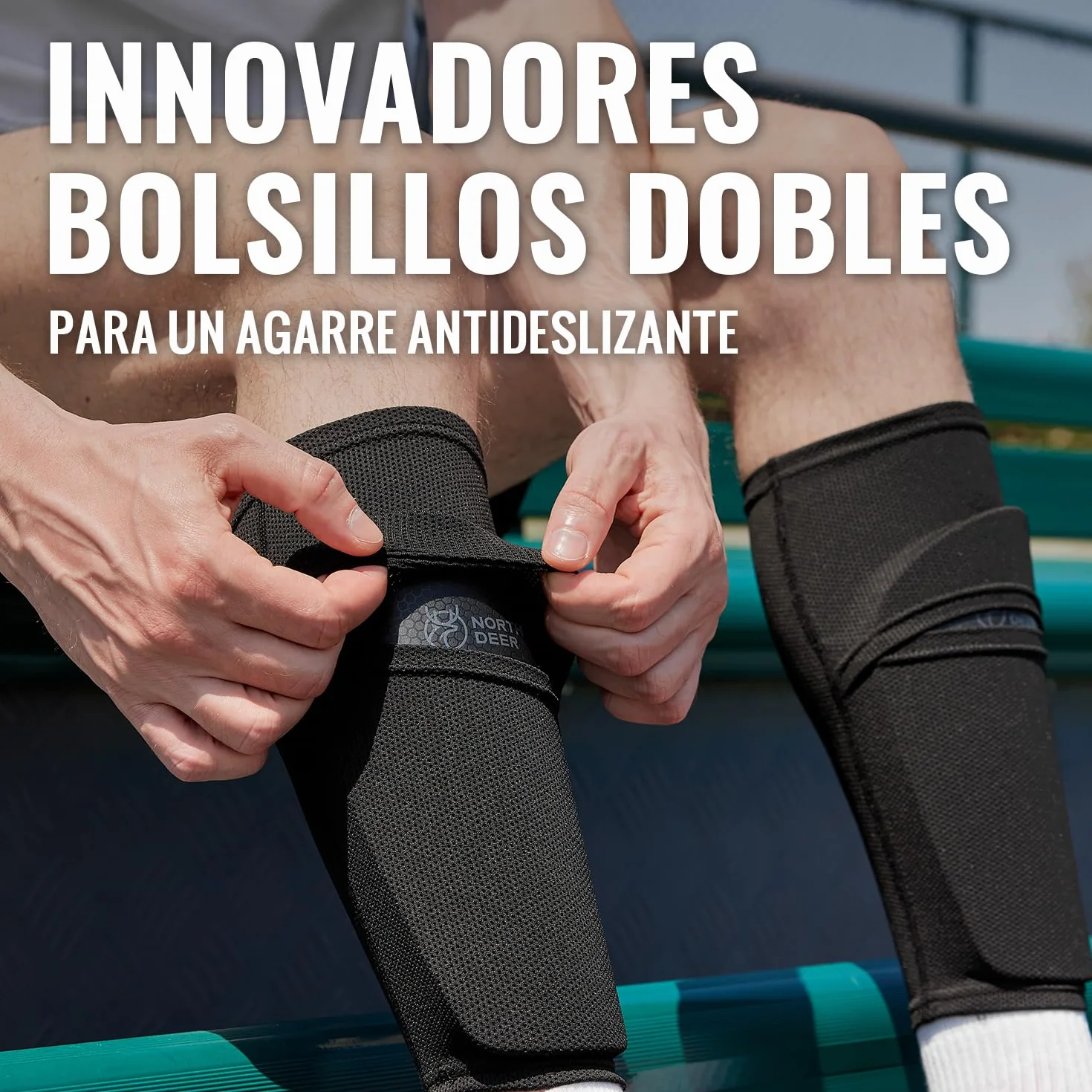 Northdeer Espinilleras Infantiles de Fútbol con Medias Bolsillo