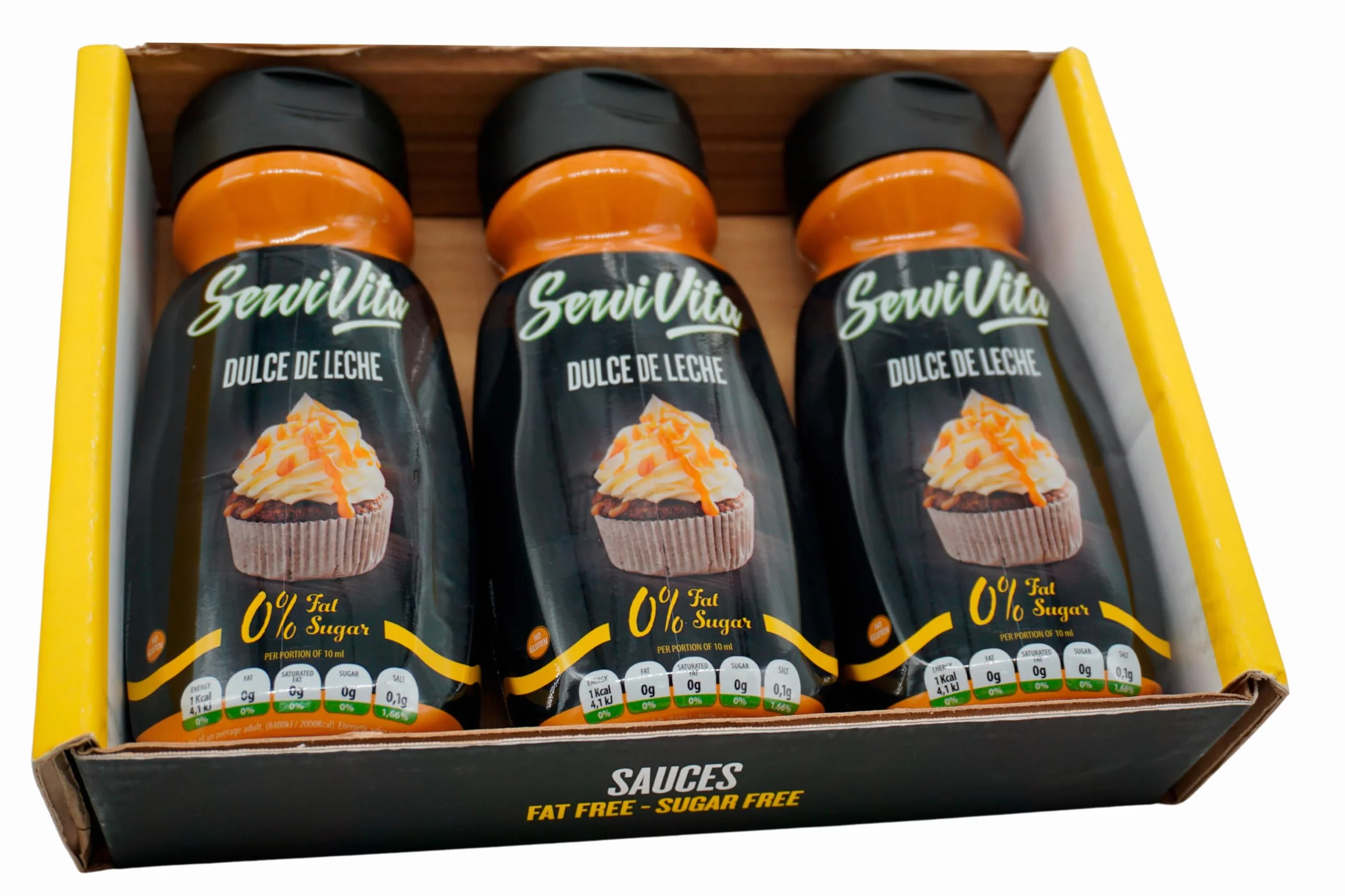 ServiVita – Pack Salsas Saludables 0%, Sin Azúcares, Sin Grasas, Sin Grasas Saturadas, Pack 3 salsas x 320ml - Sabor Dulce de leche