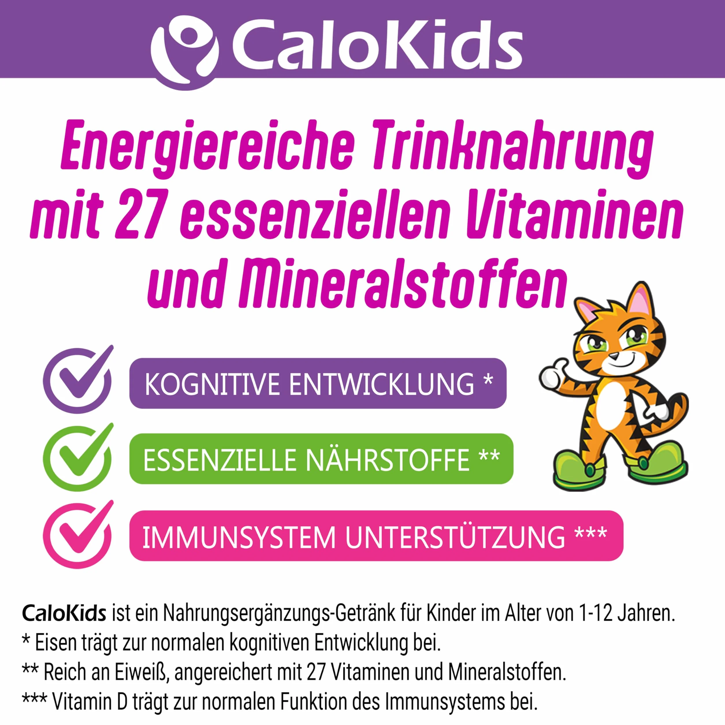 Beber Alimentos Niños Powershake Suplemento Dietético para Niños de 1-12 Años | 27 Vitaminas Minerales y Proteínas para apoyar el Desarrollo del Crecimiento y el Sistema Inmunológico | CaloKids (500 g