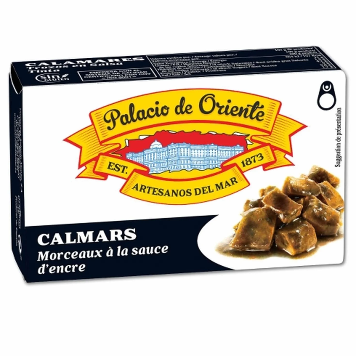 Lote de 12 Calamares en tinta caja de 115 g Palacio de Oriente – Caja de 115 g